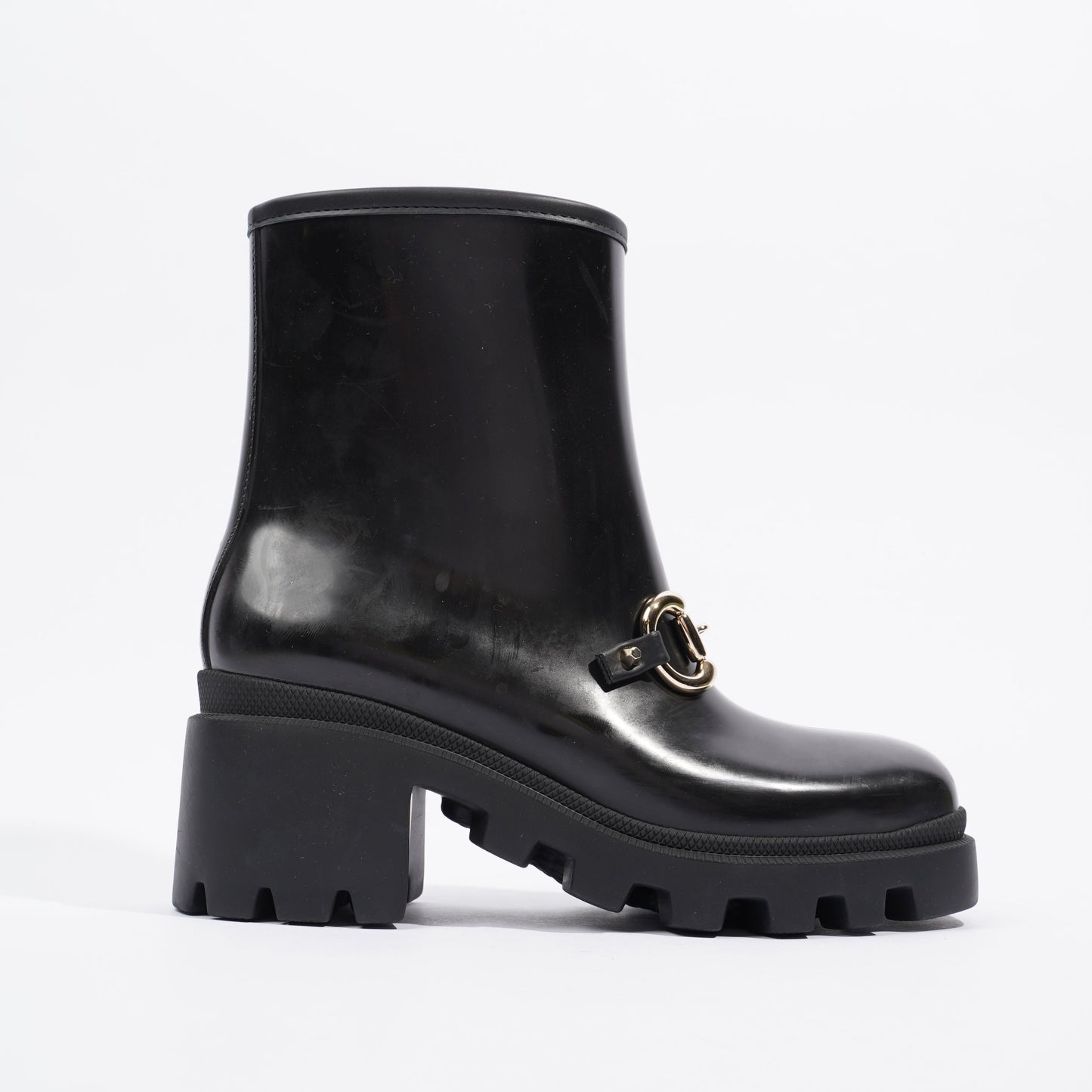 Gucci Horsebit Boots Black Rubber EU 36 UK 3