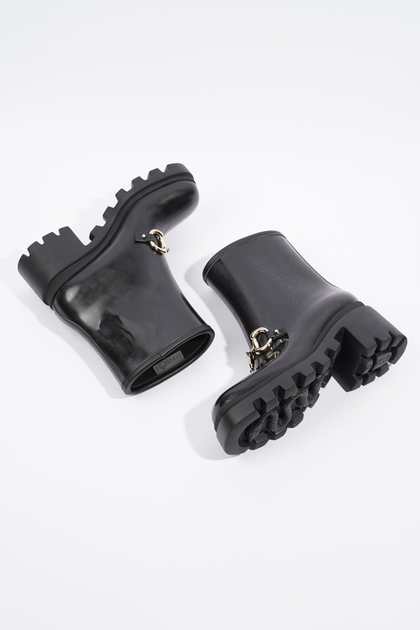 Gucci Horsebit Boots Black Rubber EU 36 UK 3