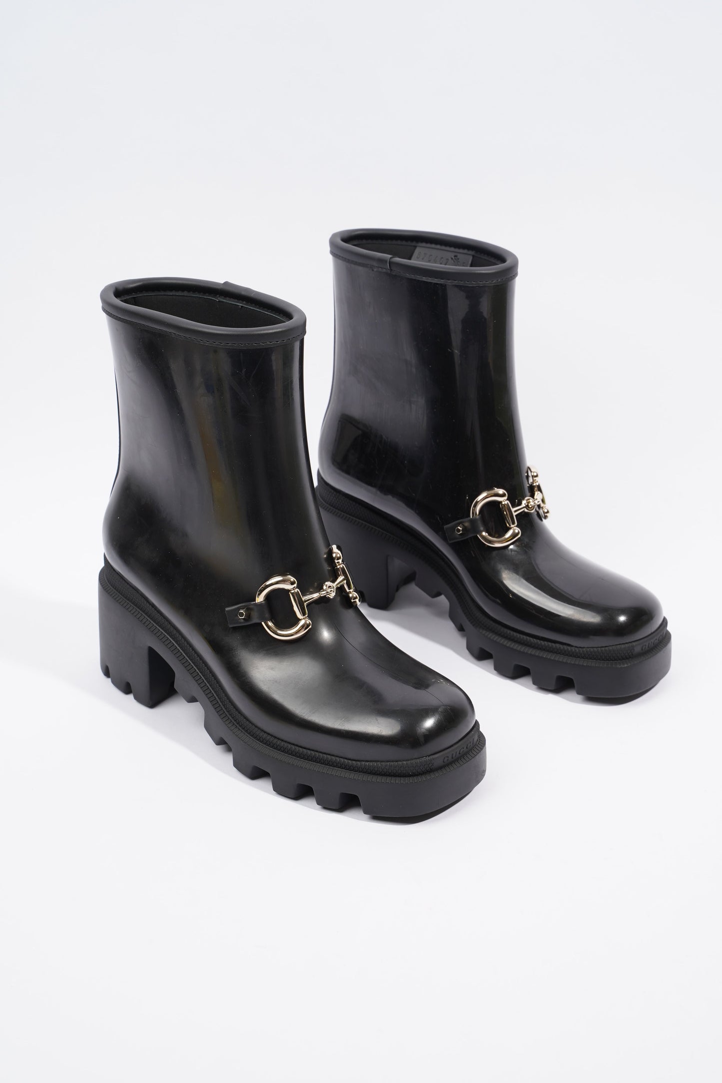 Gucci Horsebit Boots Black Rubber EU 36 UK 3