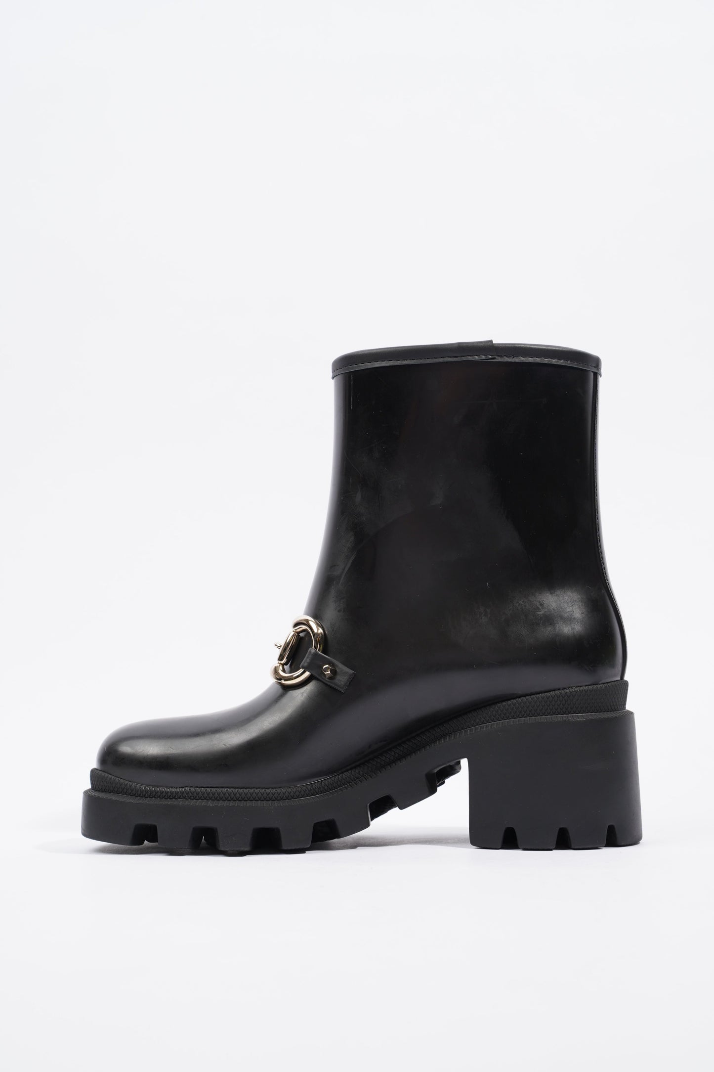 Gucci Horsebit Boots Black Rubber EU 36 UK 3
