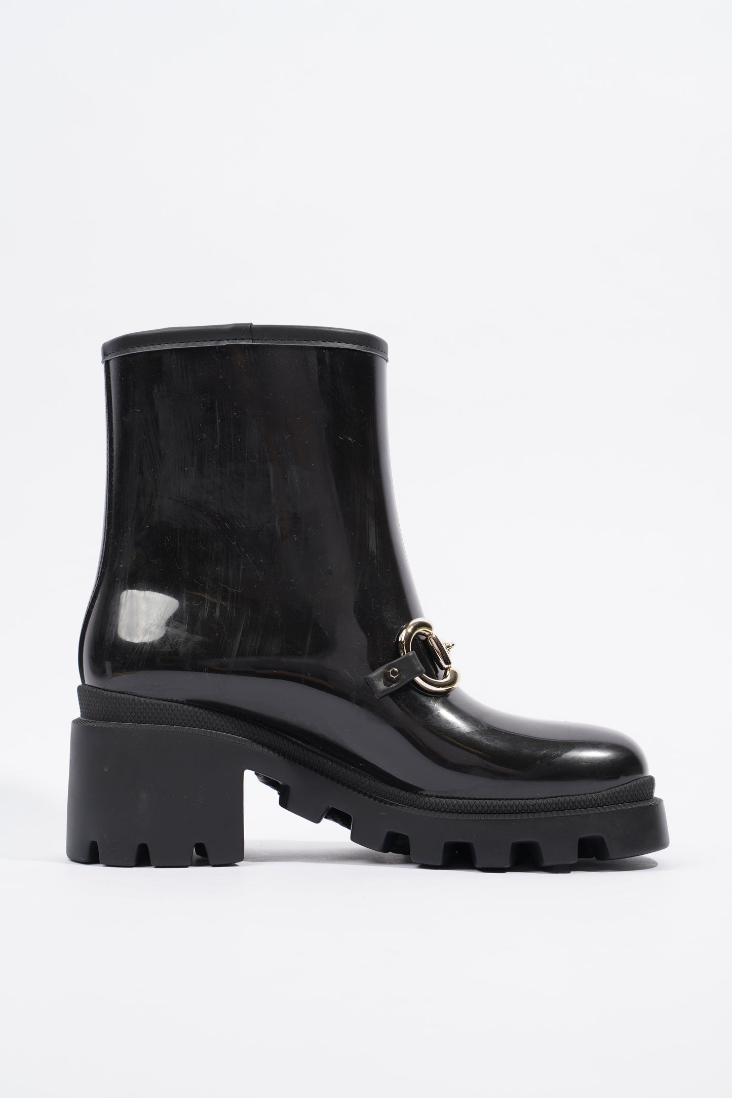 Gucci Horsebit Boots Black Rubber EU 36 UK 3