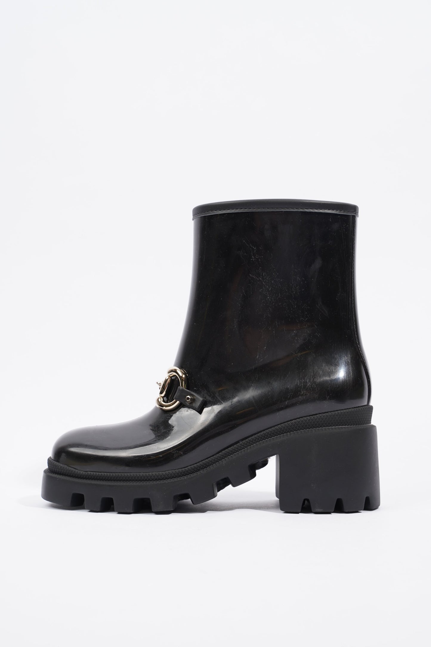 Gucci Horsebit Boots Black Rubber EU 36 UK 3
