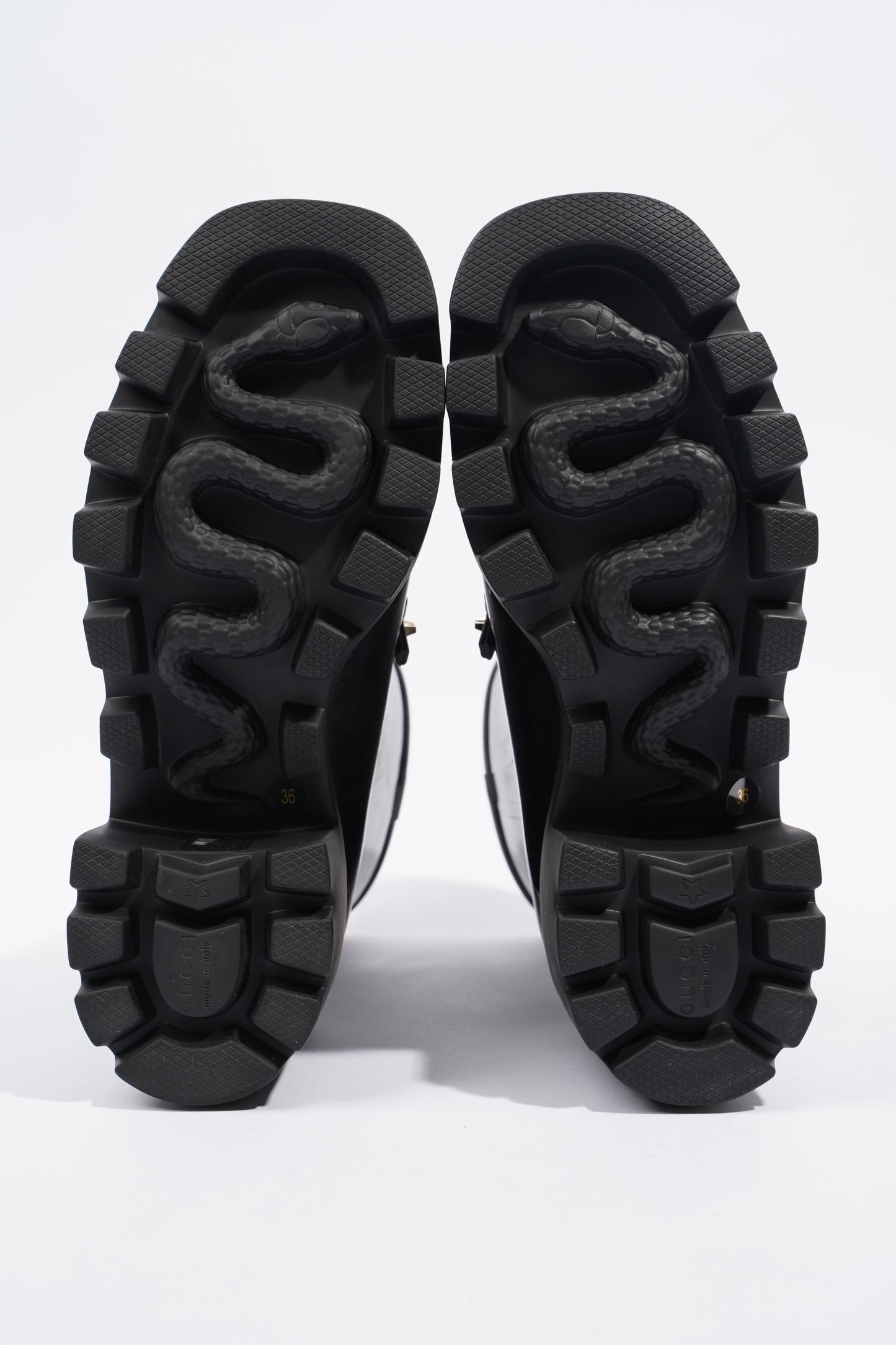 Gucci Horsebit Boots Black Rubber EU 36 UK 3