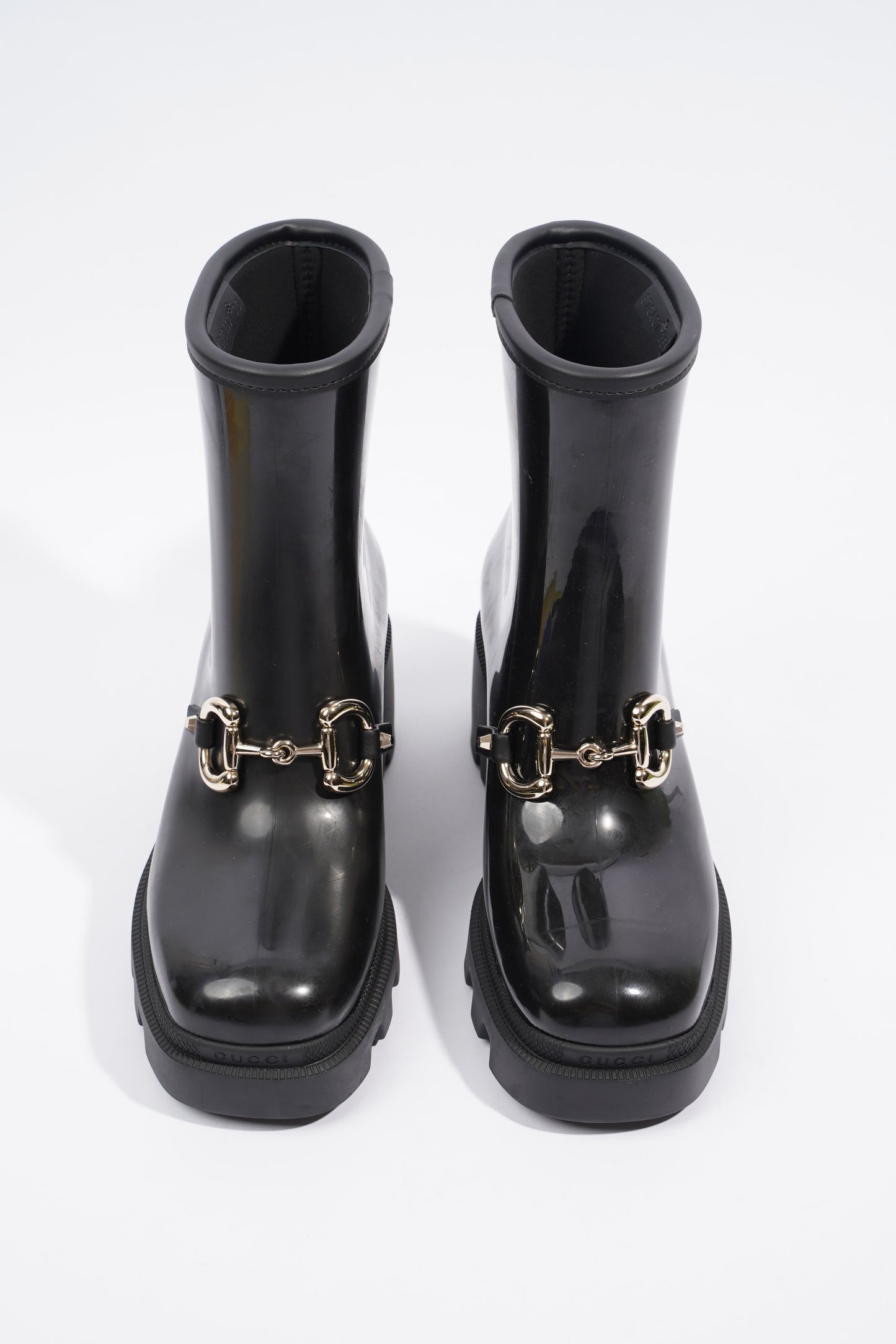 Gucci Horsebit Boots Black Rubber EU 36 UK 3