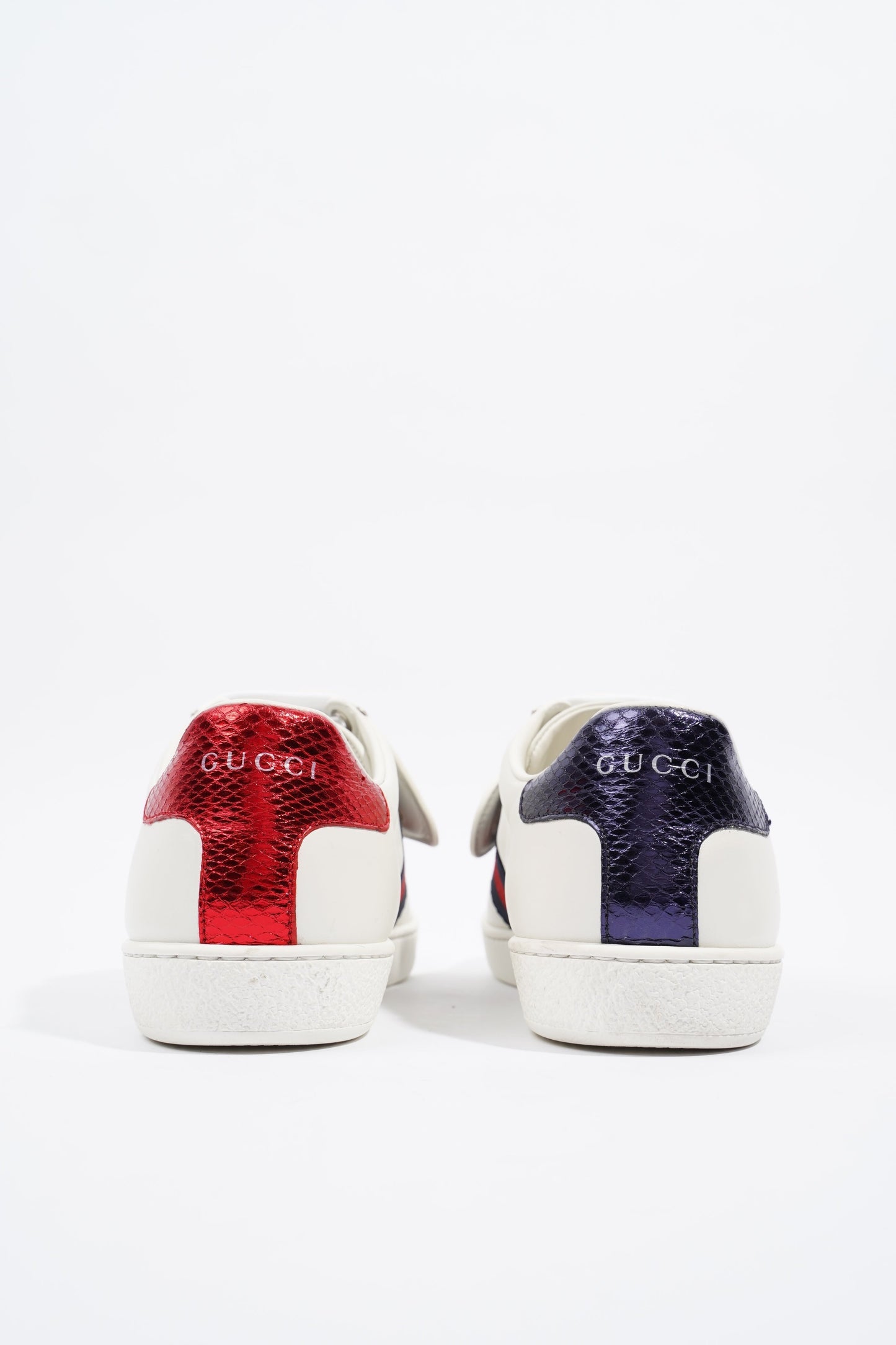 Gucci Ace "Blind For Love" White / Red / Navy Leather EU 36.5 UK 3.5