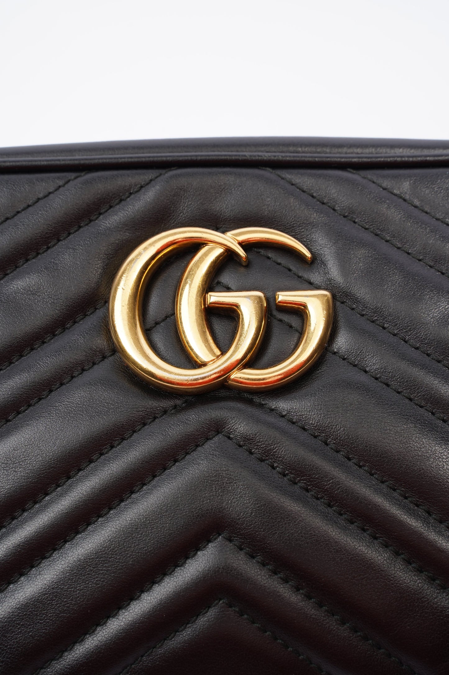 Gucci Marmont Zip Black Matelasse Leather Small