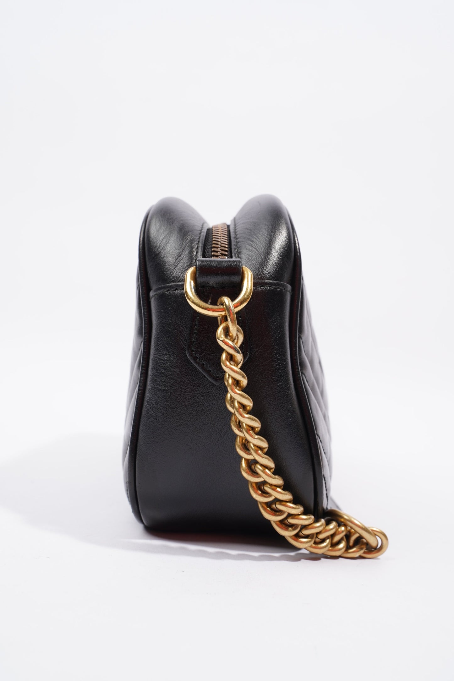 Gucci Marmont Zip Black Matelasse Leather Small