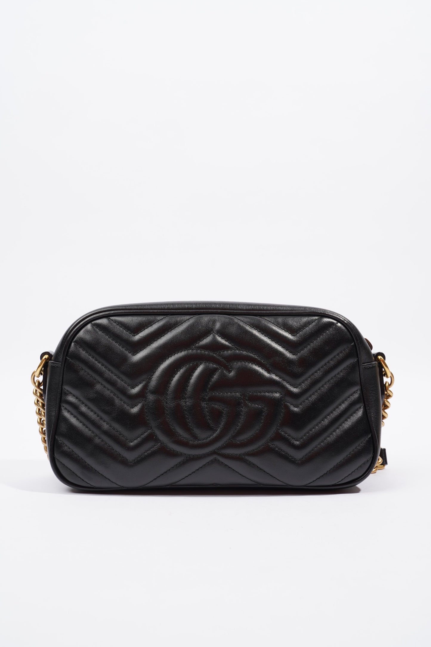 Gucci Marmont Zip Black Matelasse Leather Small