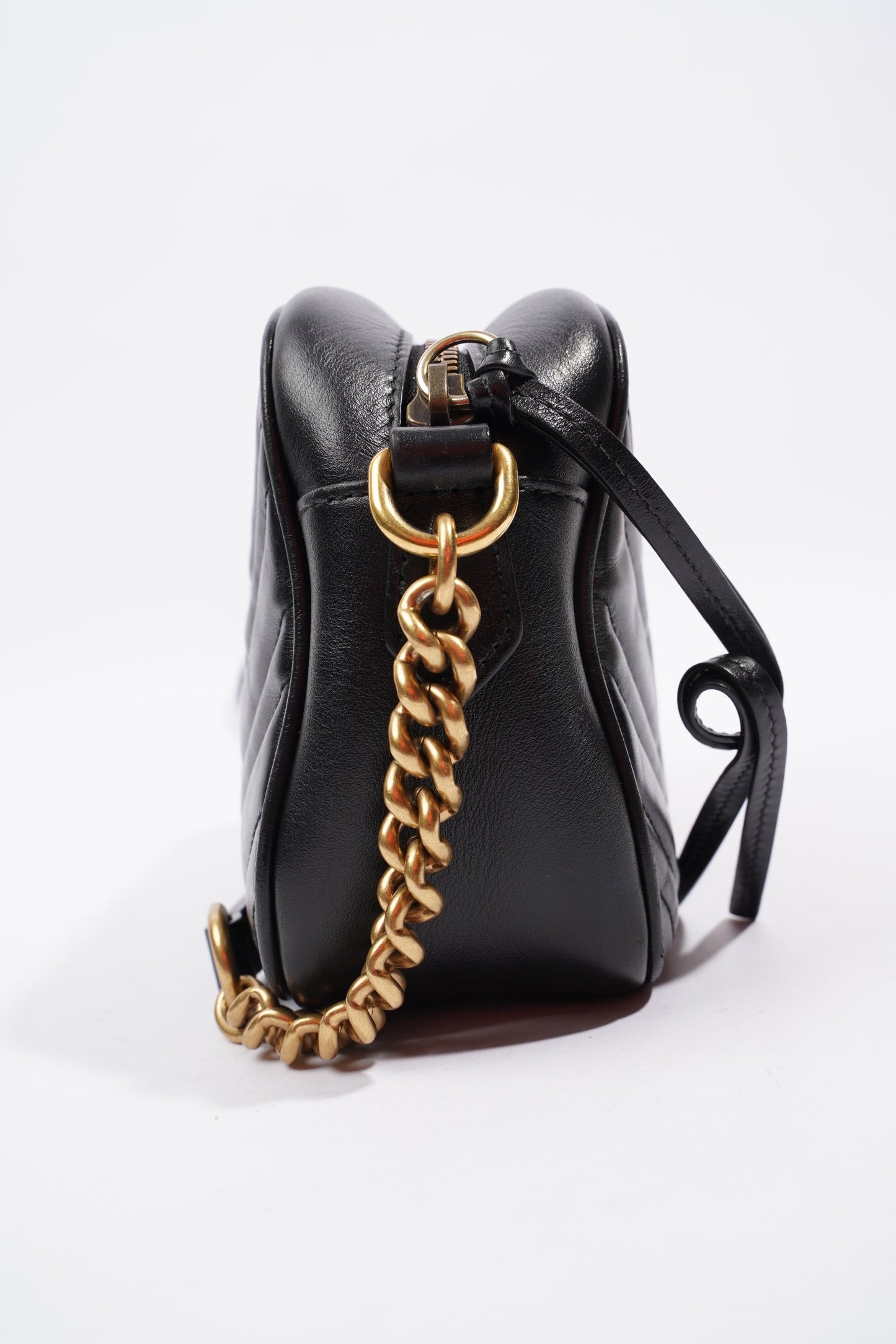 Gucci Marmont Zip Black Matelasse Leather Small