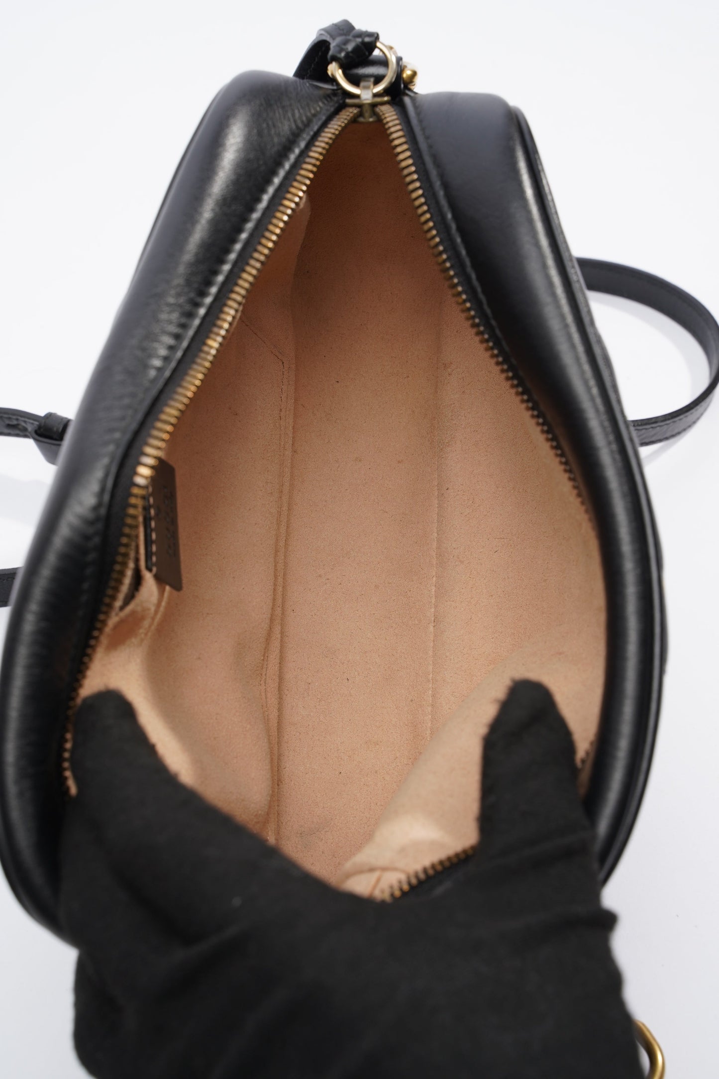 Gucci Marmont Zip Black Matelasse Leather Small