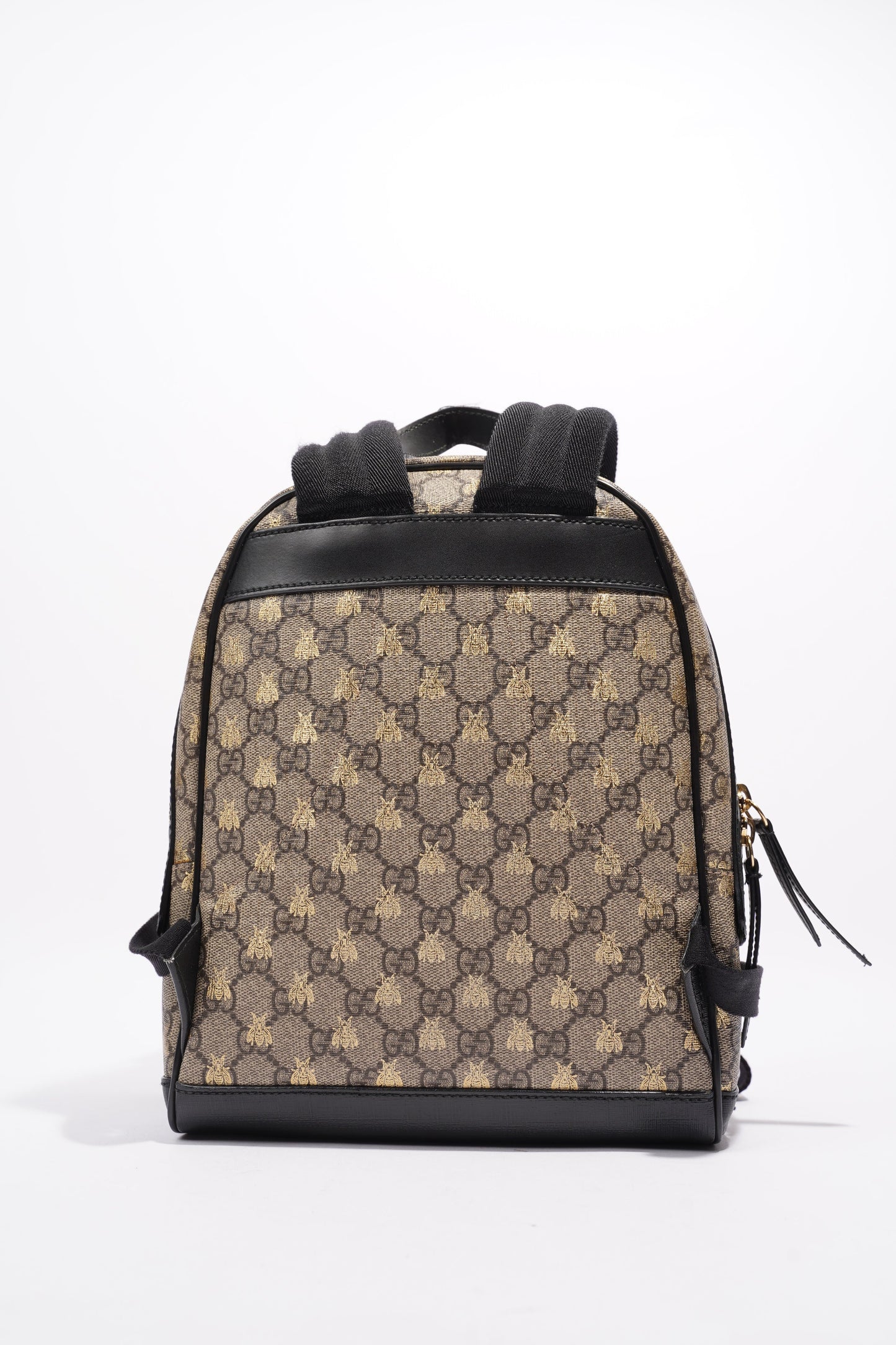 Gucci Bee Backpack Supreme Print / Black Coated Canvas Small