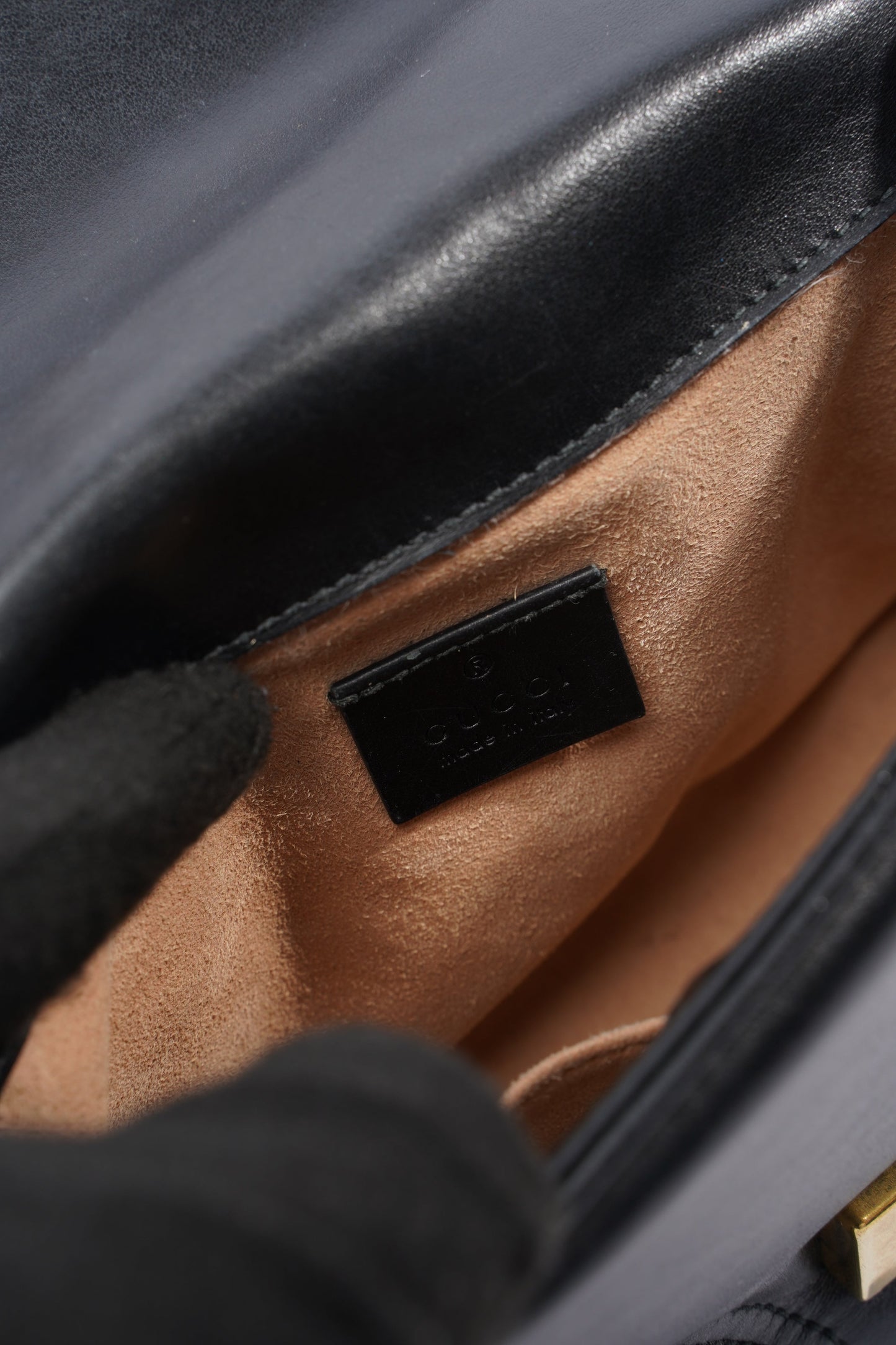 Gucci GG Marmont Mini Top Handle Black Matelasse Leather