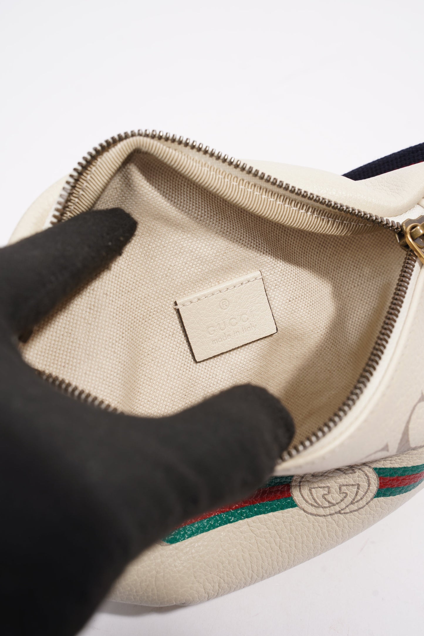 Gucci Mini Sling Bumbag Cream / Red / Navy Leather