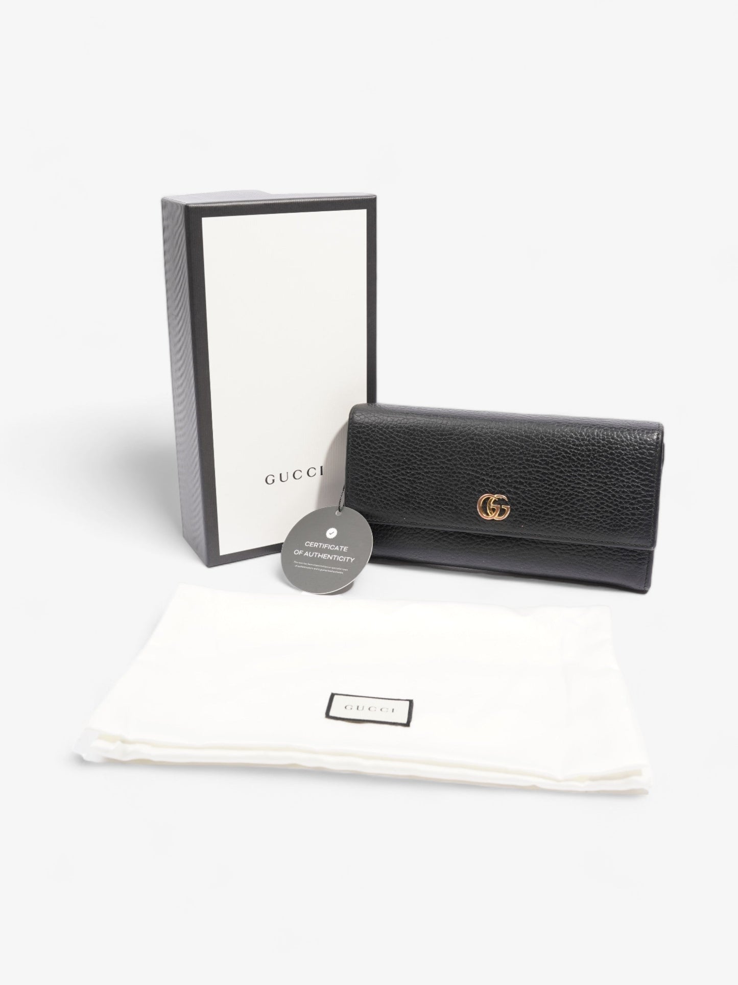 Gucci GG Marmont Continental Wallet Black Calfskin Leather