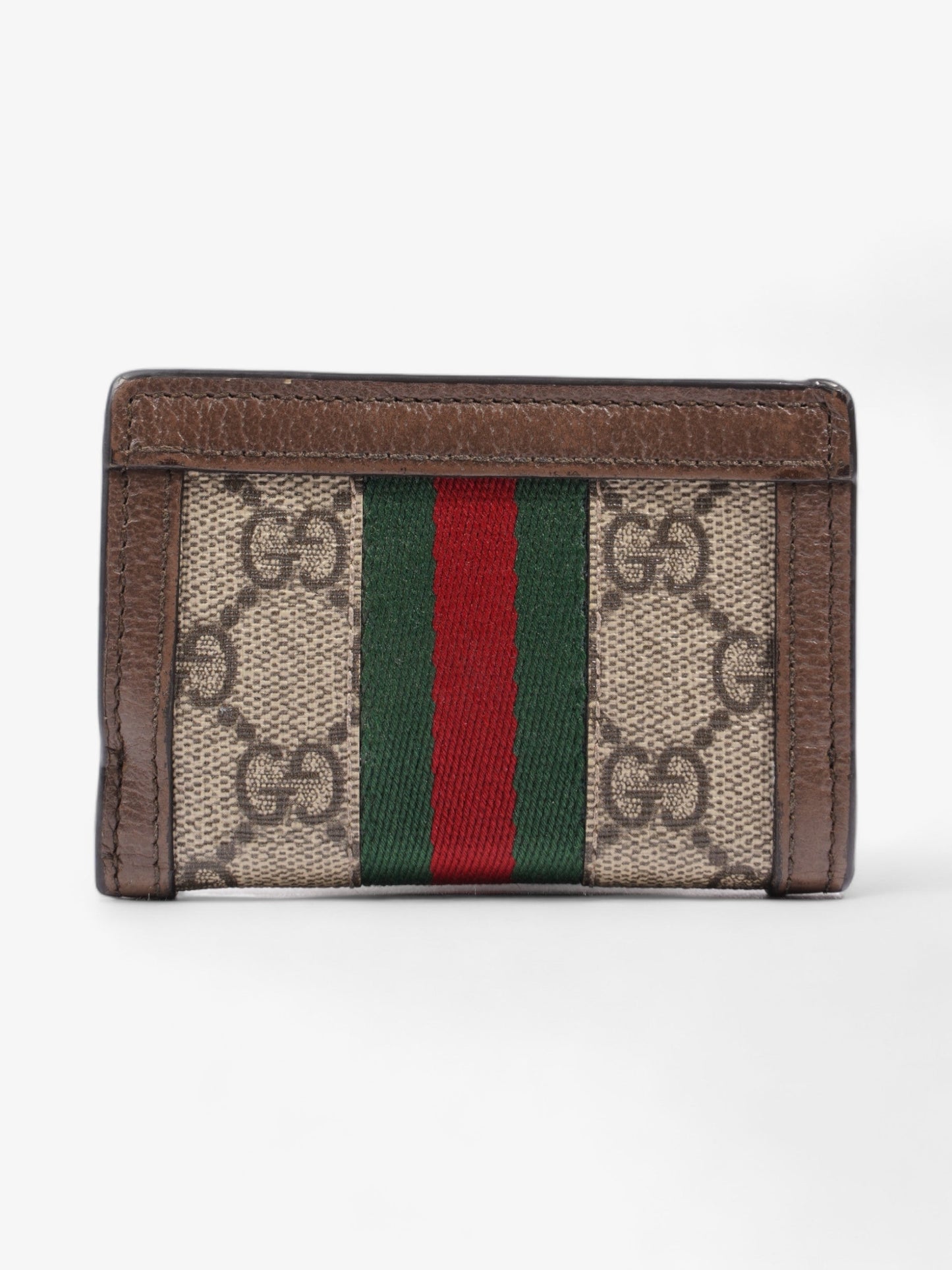 Gucci Ophidia GG French Flap Wallet GG Supreme / Red / Green Coated Canvas