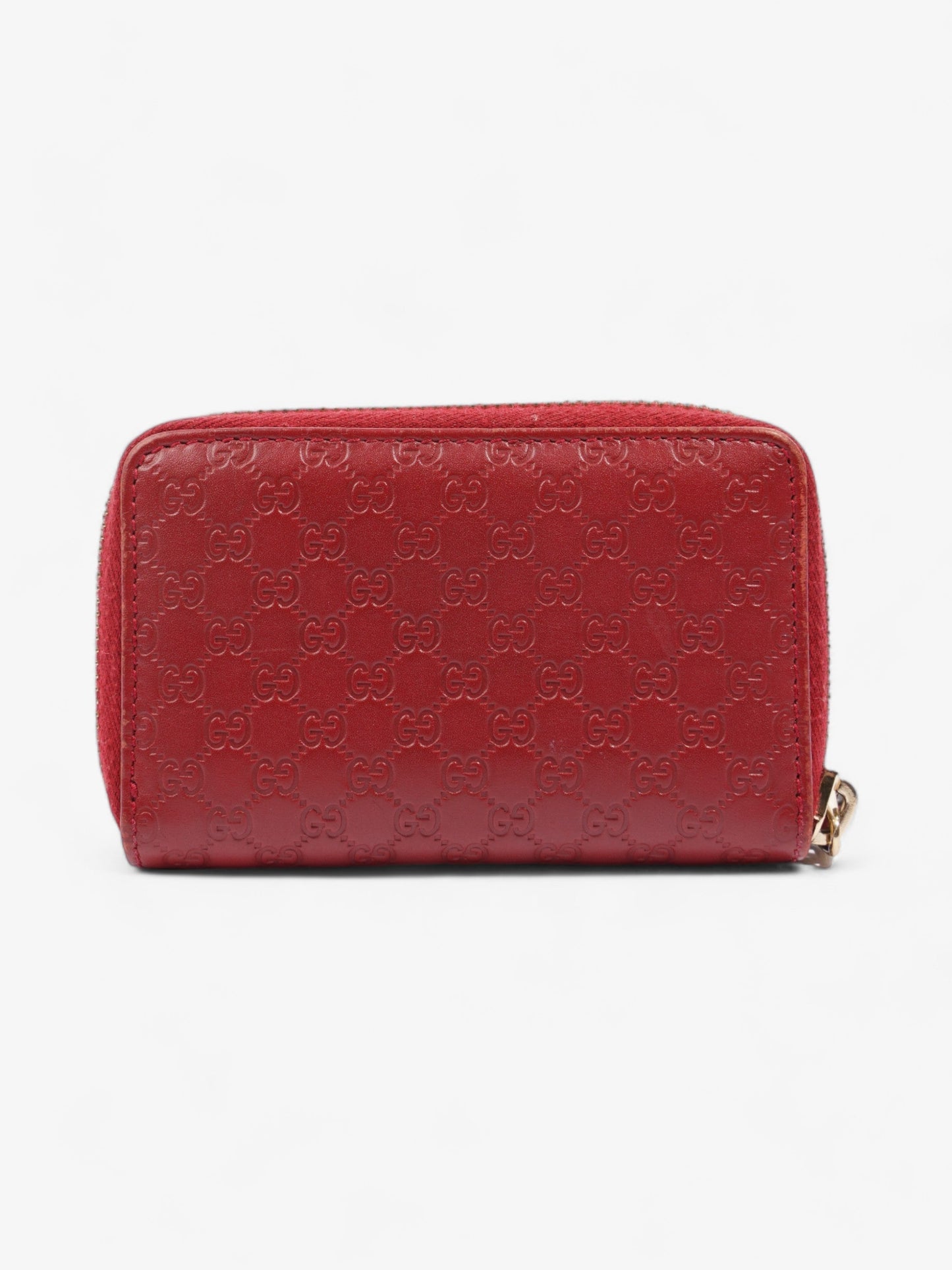 Gucci Micro Guccissima Compact Wallet Red Leather