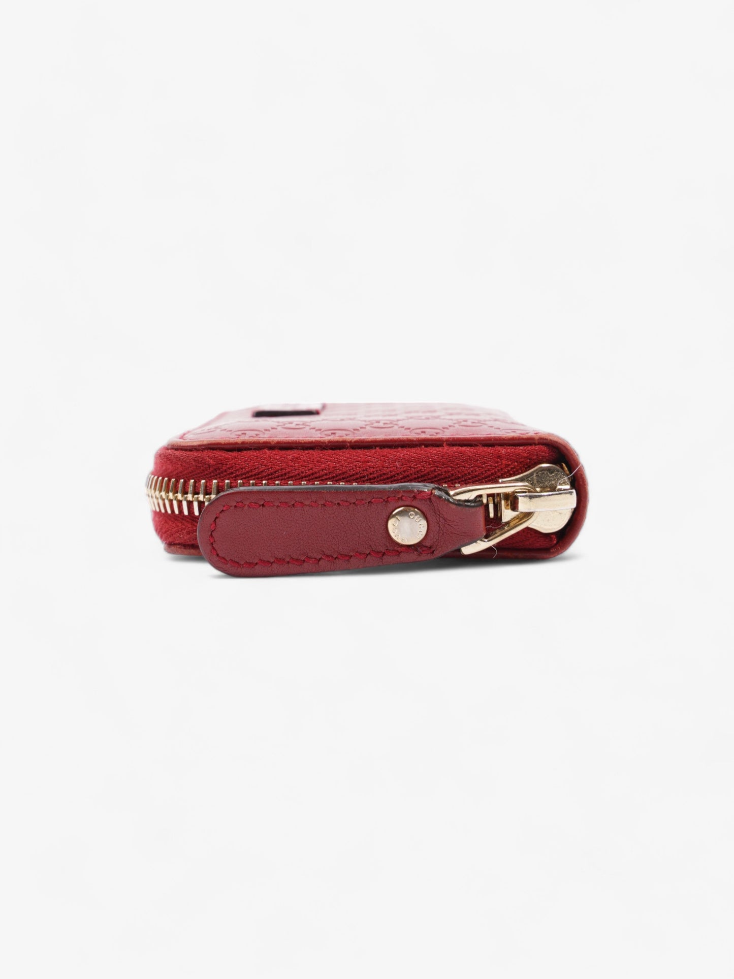 Gucci Micro Guccissima Compact Wallet Red Leather