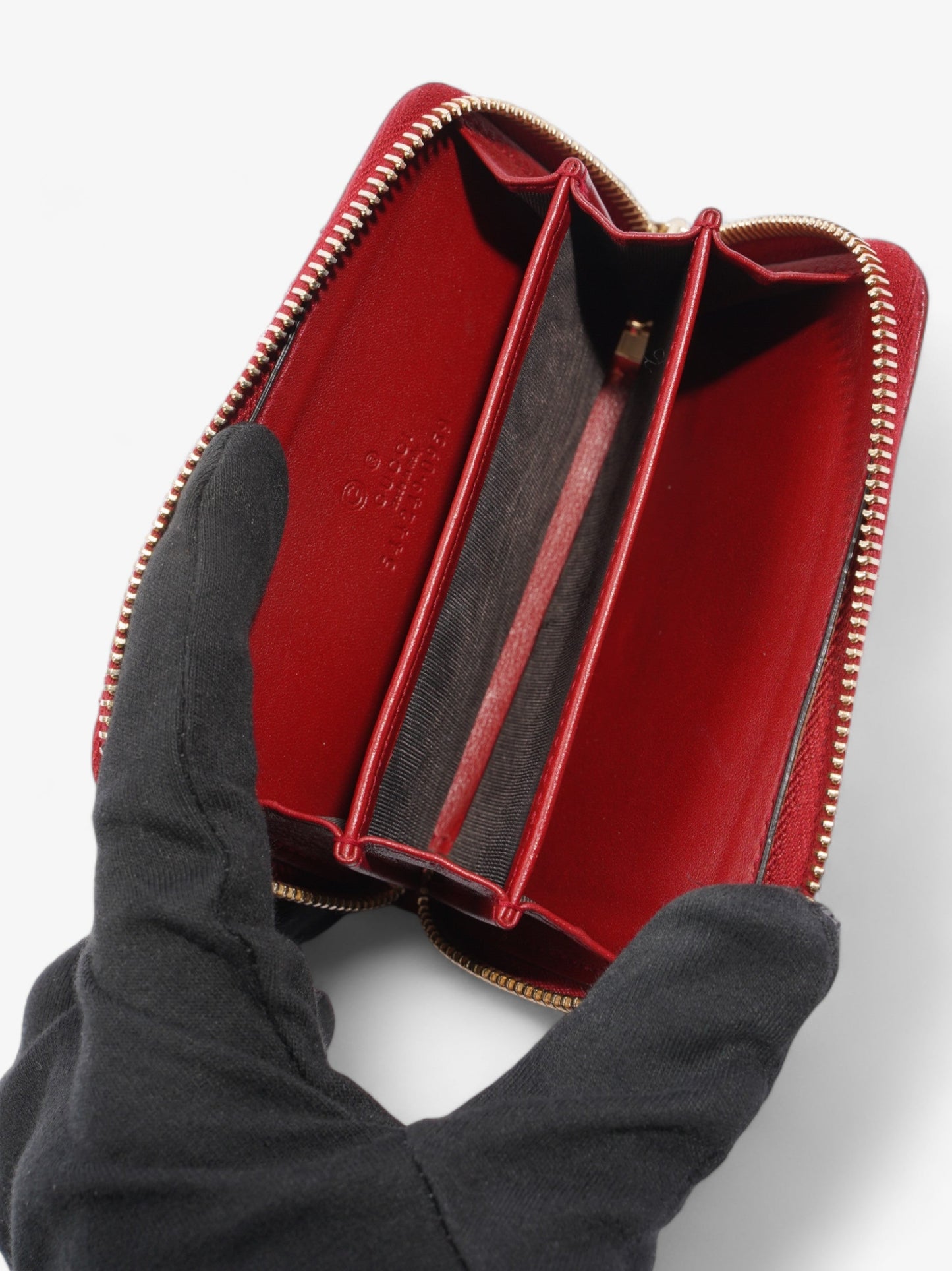 Gucci Micro Guccissima Compact Wallet Red Leather