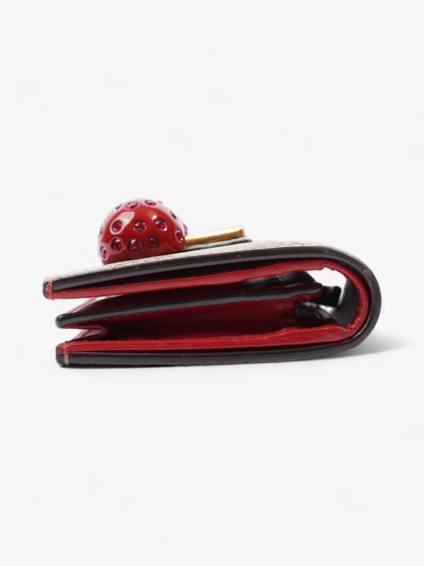 Gucci Cherry Compact Wallet Supreme Coated Canvas