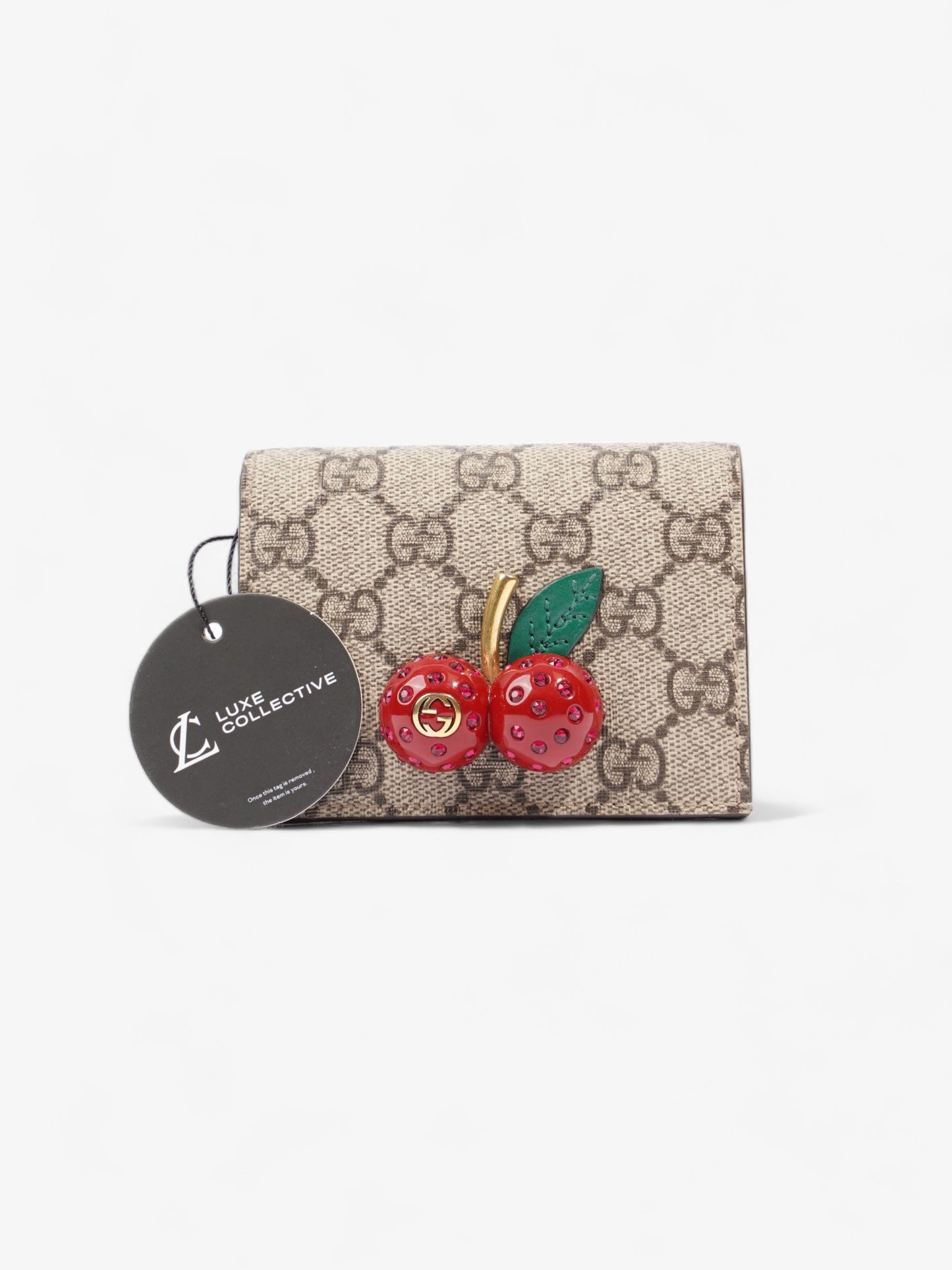 Gucci Cherry Compact Wallet Supreme Coated Canvas