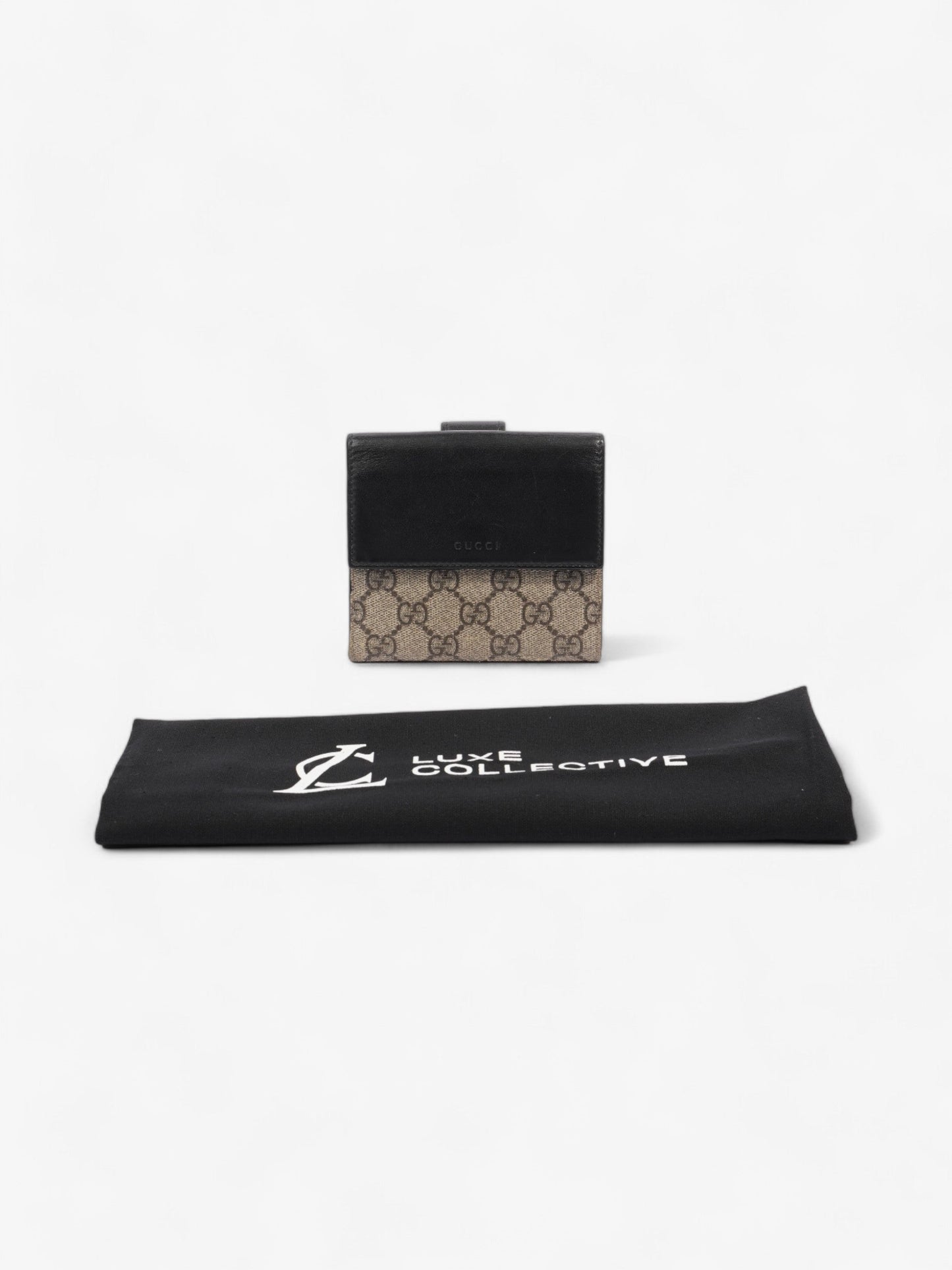 Gucci Padlock Wallet Beige And Ebony GG Supreme / Black Coated Canvas