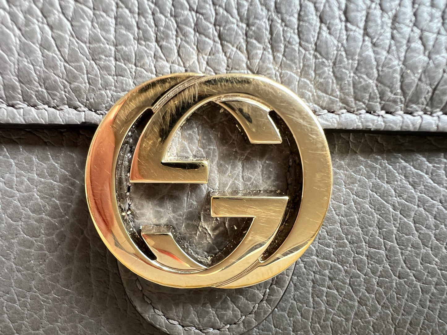 Gucci Dollar Grey Interlocking Chain Wallet