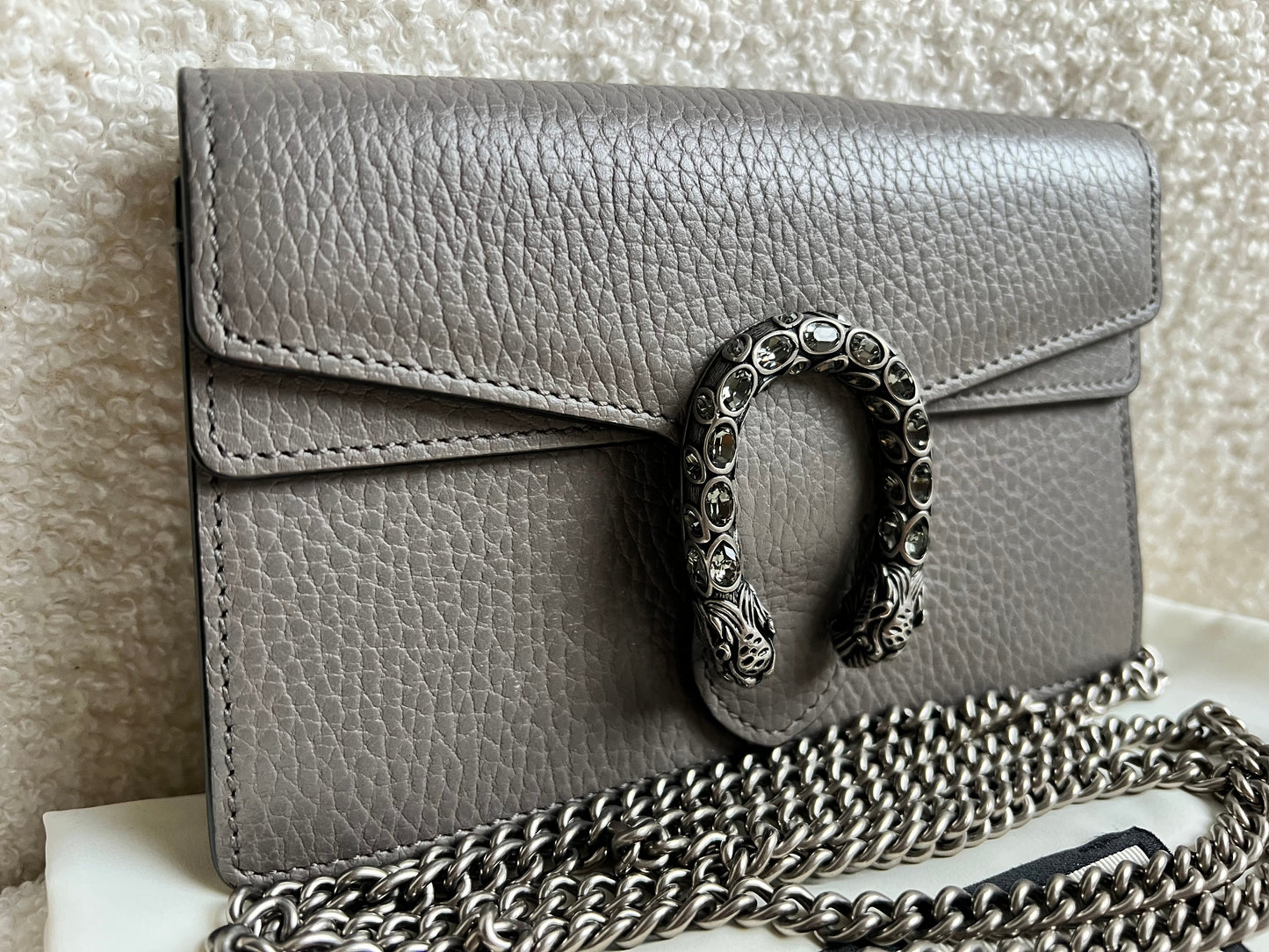 Gucci Dionysus GG Grey Super Mini Shoulder Bag (RRP £985)