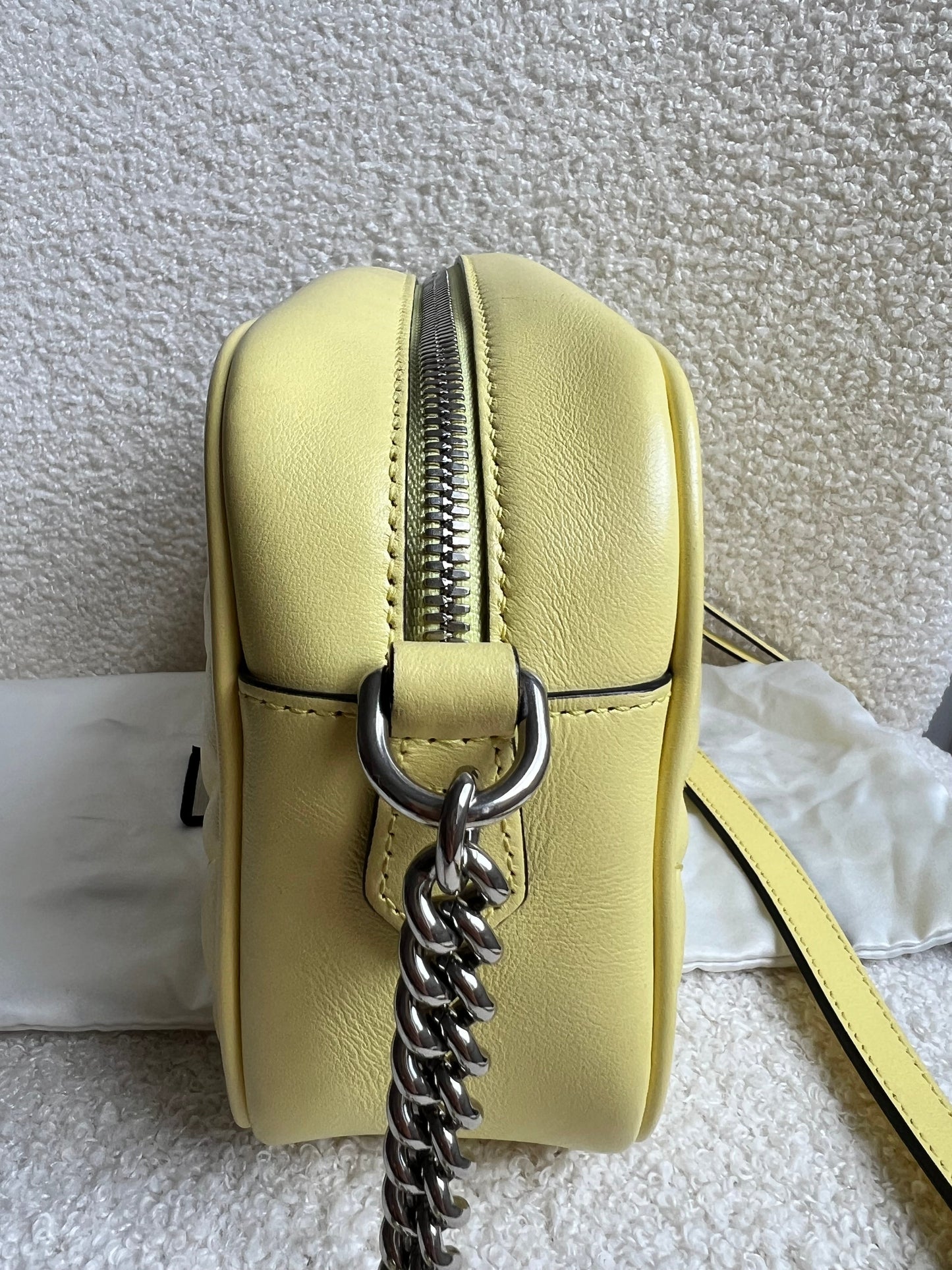 Gucci GG Pale Yellow Marmont Small Shoulder Bag (RRP £1340)