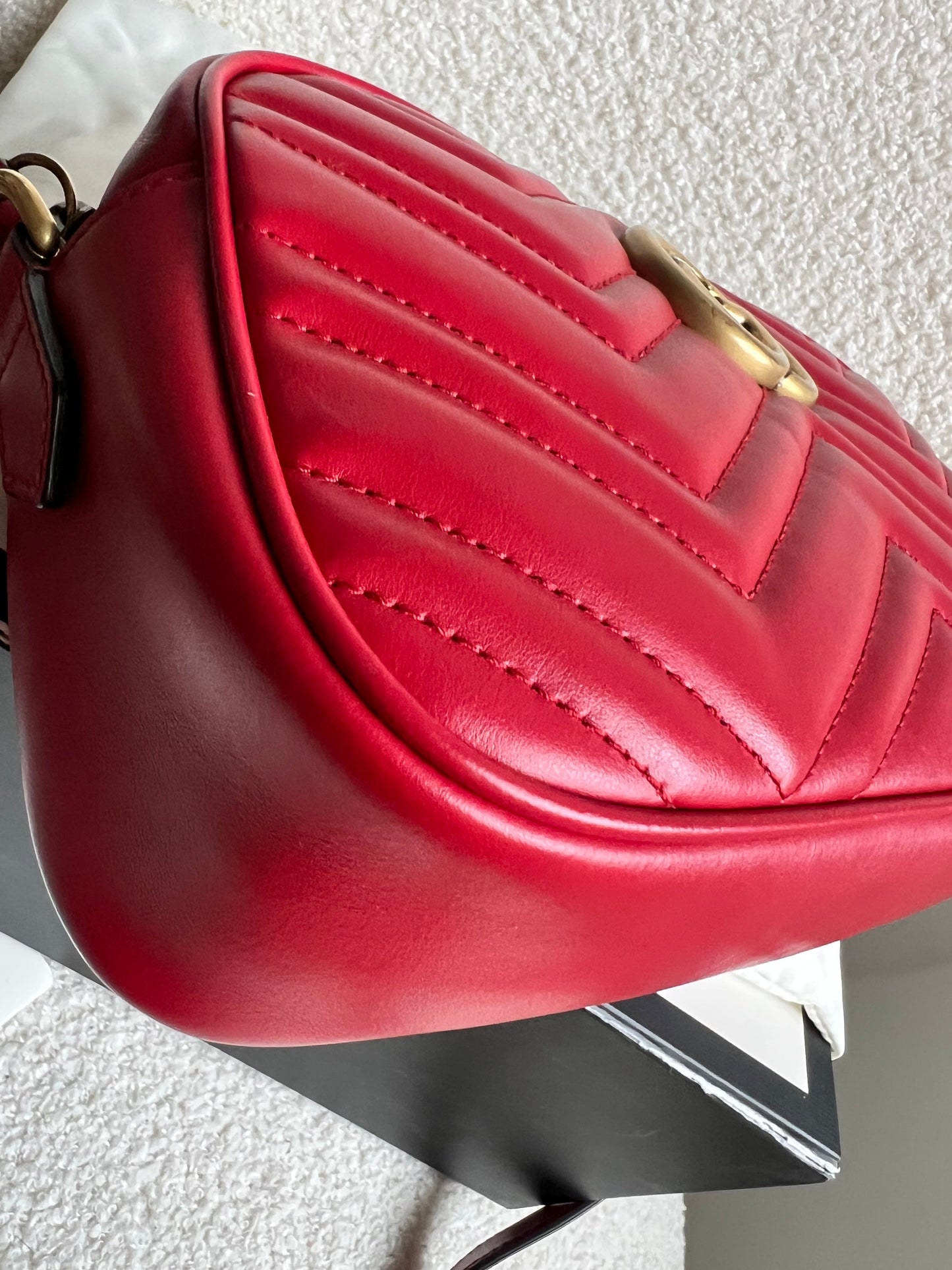 Gucci GG Red Marmont Small Shoulder Bag (RRP £1,440)