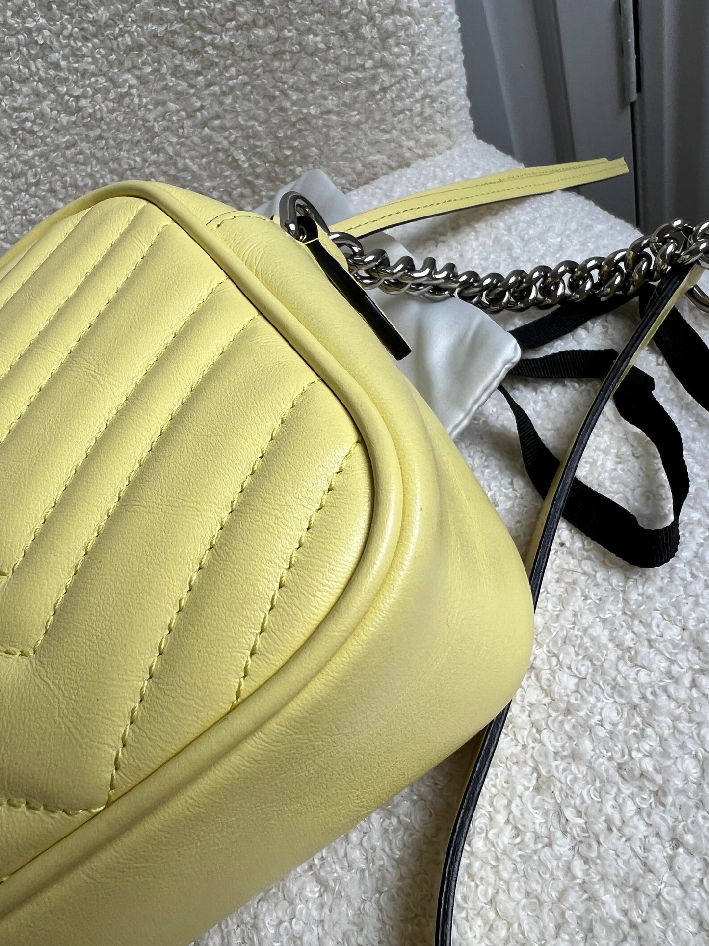 Gucci GG Pale Yellow Marmont Small Shoulder Bag (RRP £1340)
