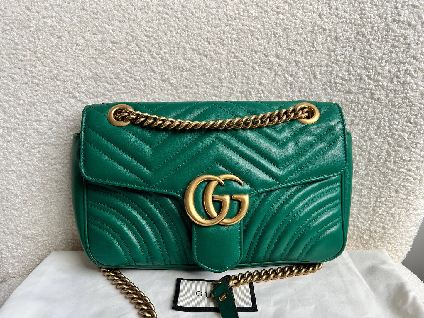 Gucci GG Green Marmont Small Shoulder Bag (RRP £2070)