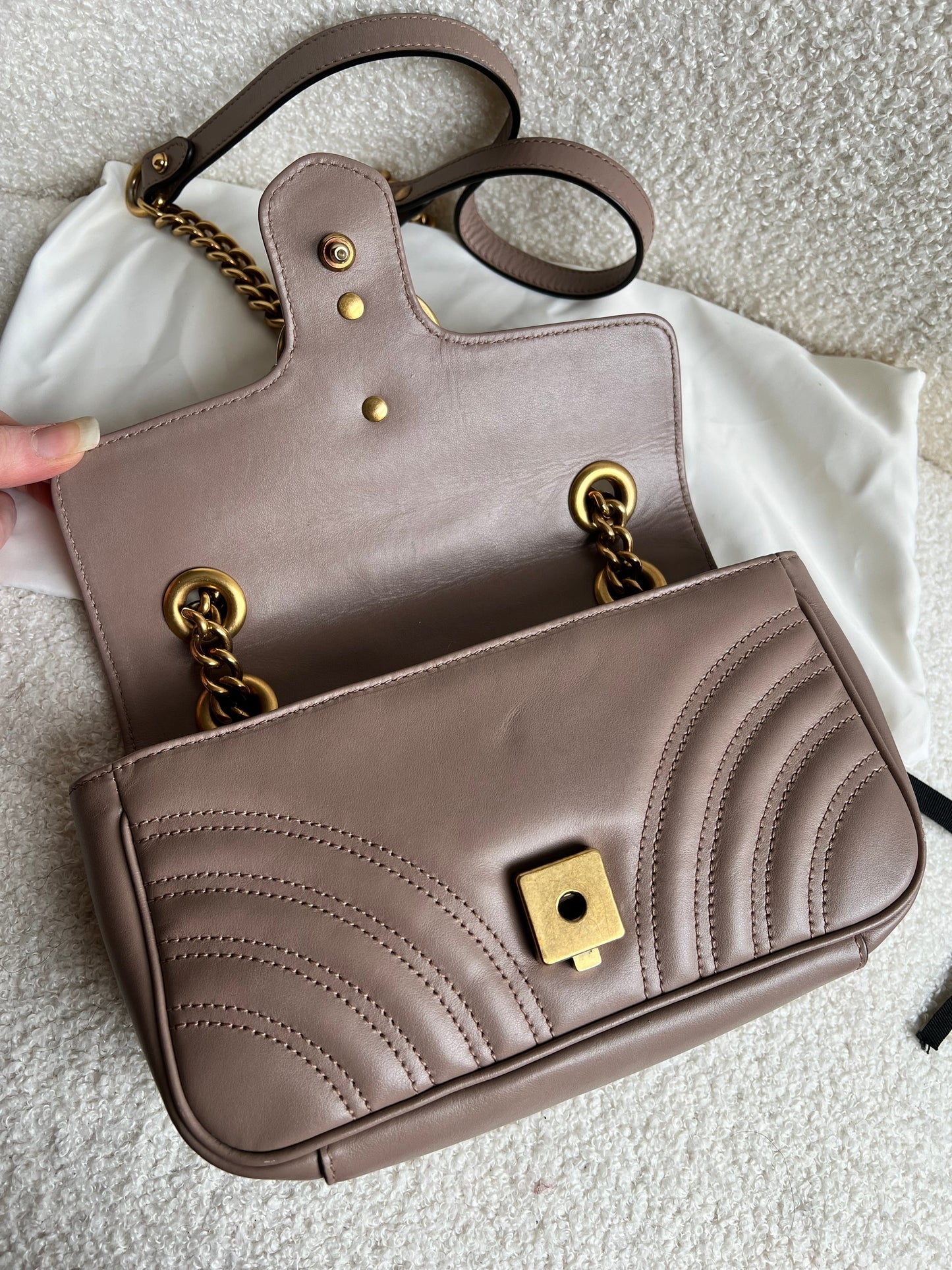 Gucci GG Dusty Pink Marmont Mini Shoulder Bag (RRP £1,890)