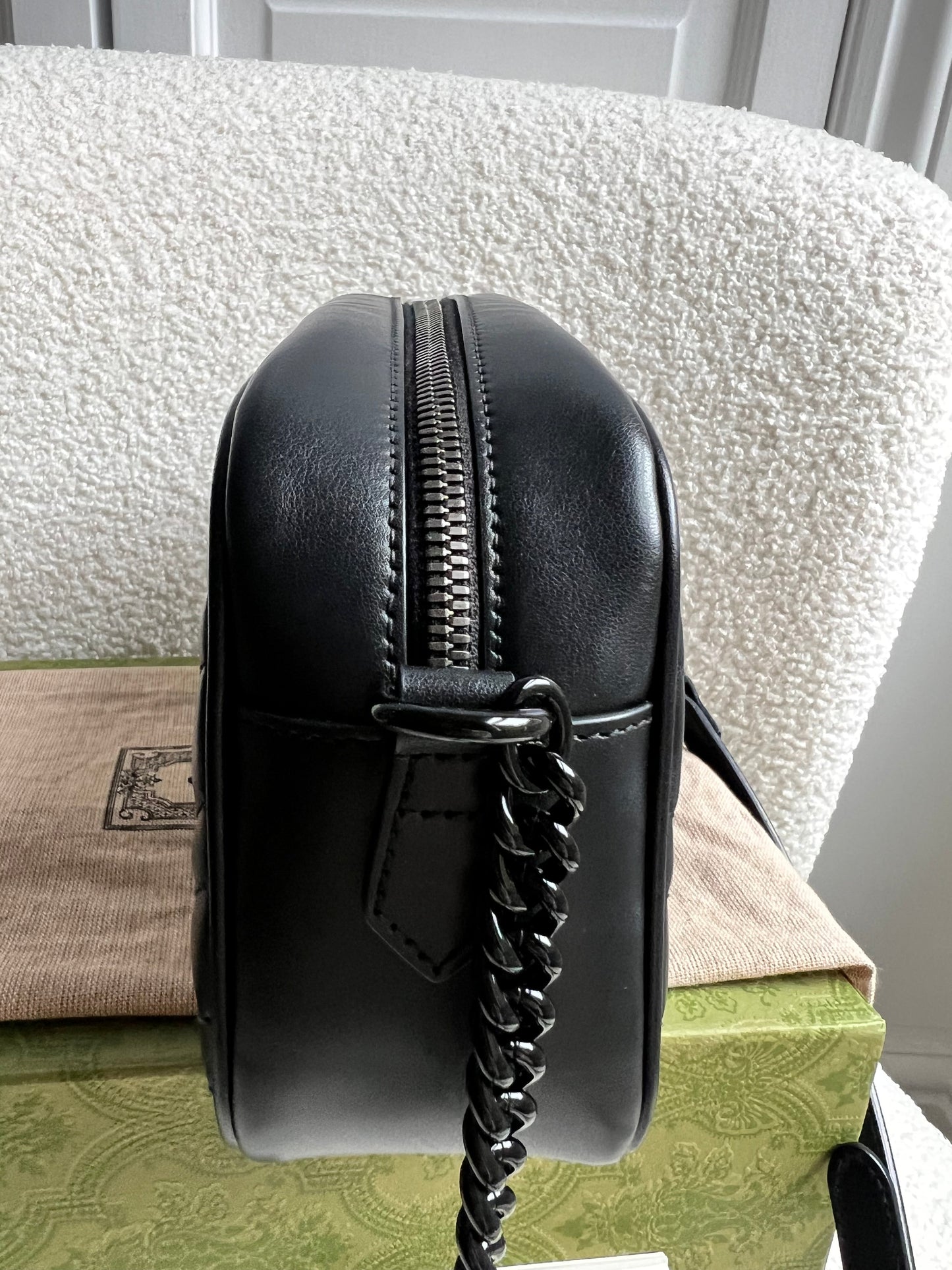 Gucci GG Black on Black Marmont Small Shoulder Bag (RRP £1340)