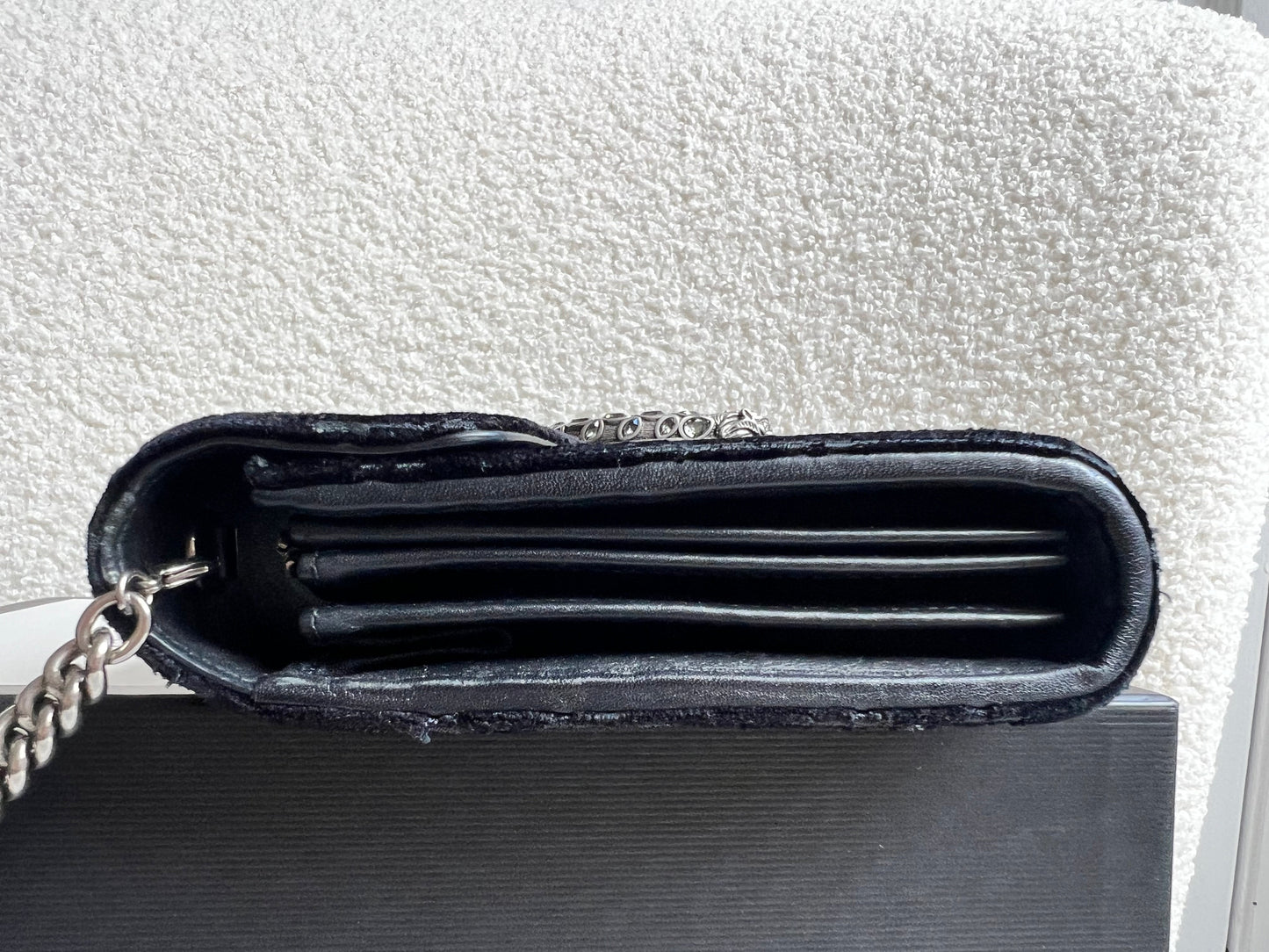 Gucci Black Velvet Dionysus Mini Chain Bag