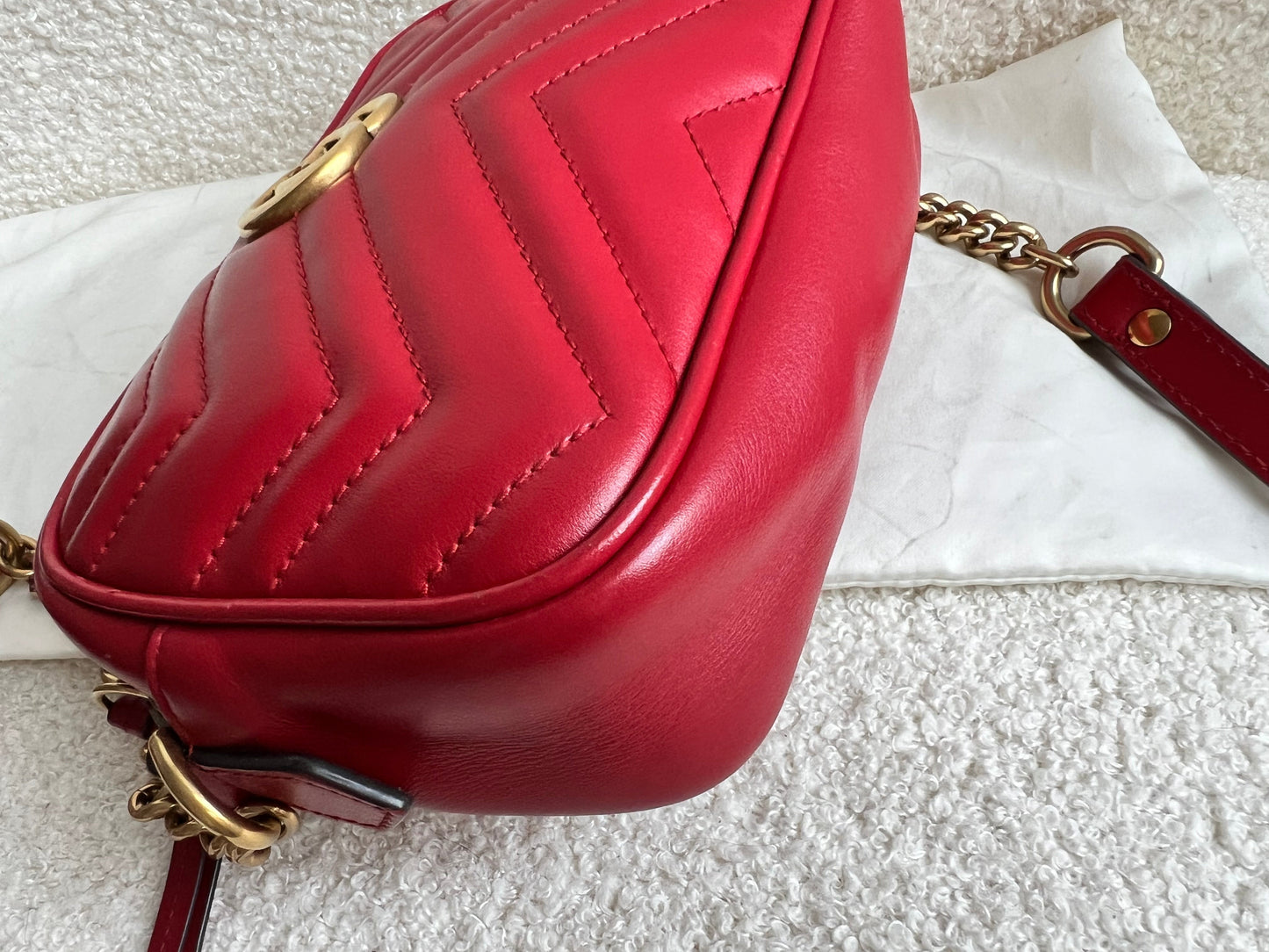 Gucci GG Hibiscus Red Marmont Mini Shoulder Bag (RRP £1220)
