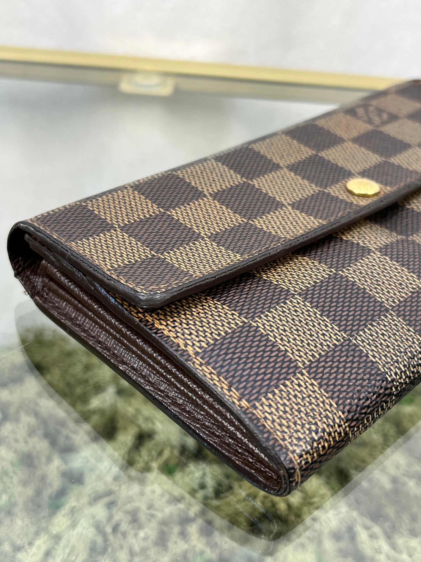LOUIS VUITTON Damier Ebene Vintage Sarah Wallet