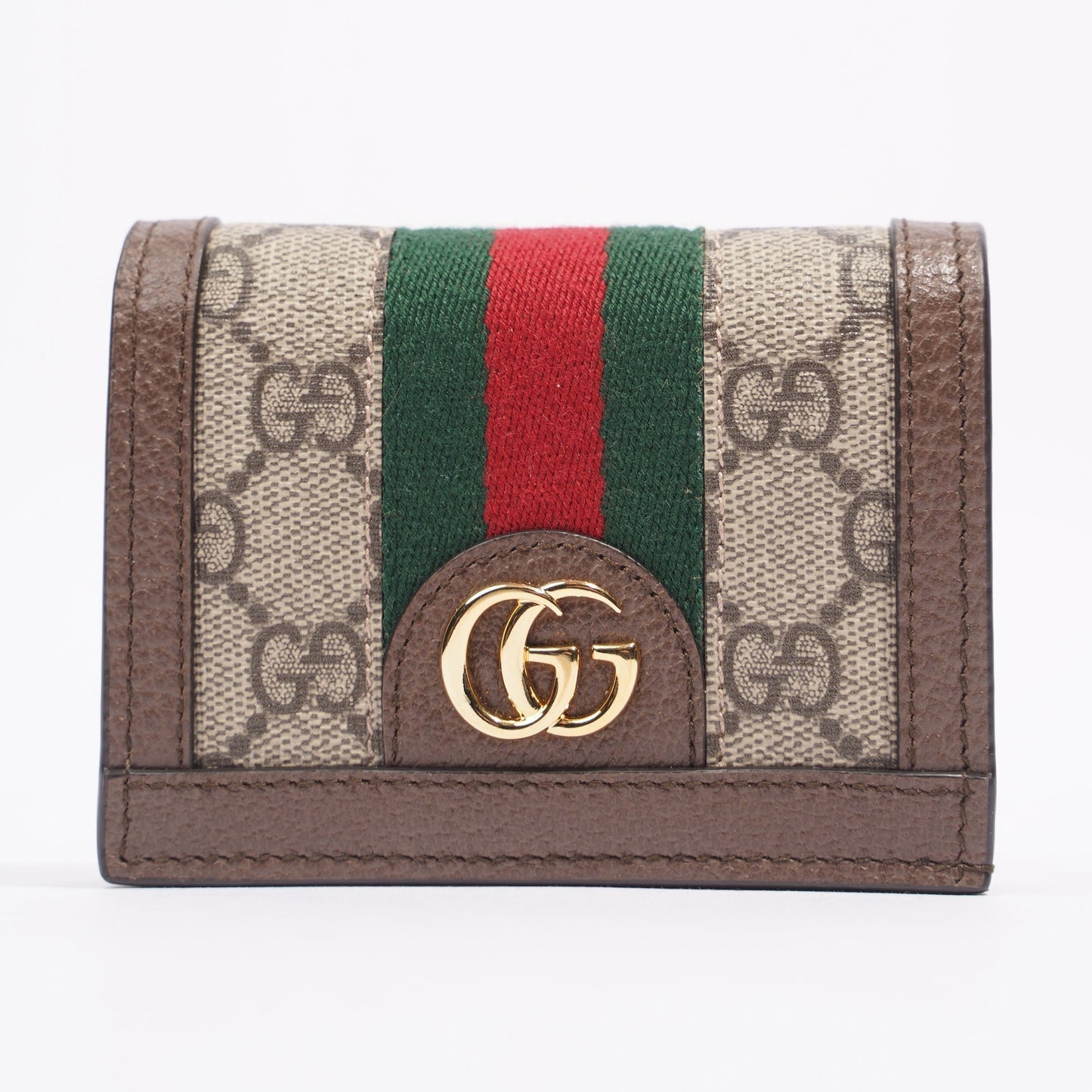 Gucci Ophidia Wallet Brown / Red / Green Coated Canvas