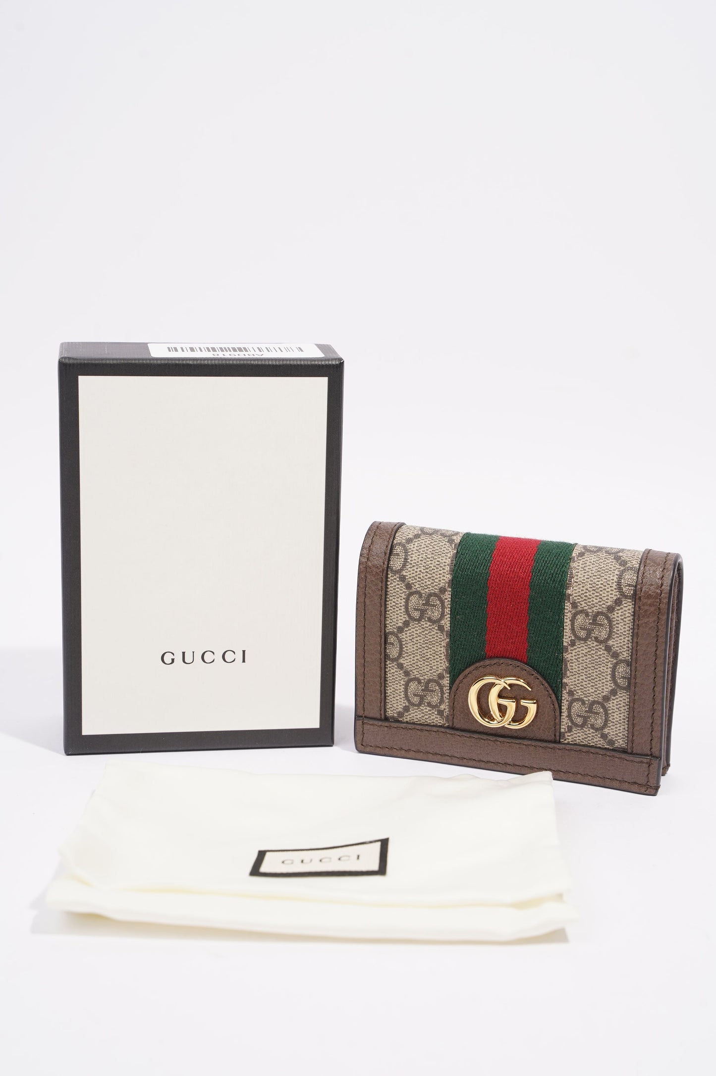 Gucci Ophidia Wallet Brown / Red / Green Coated Canvas