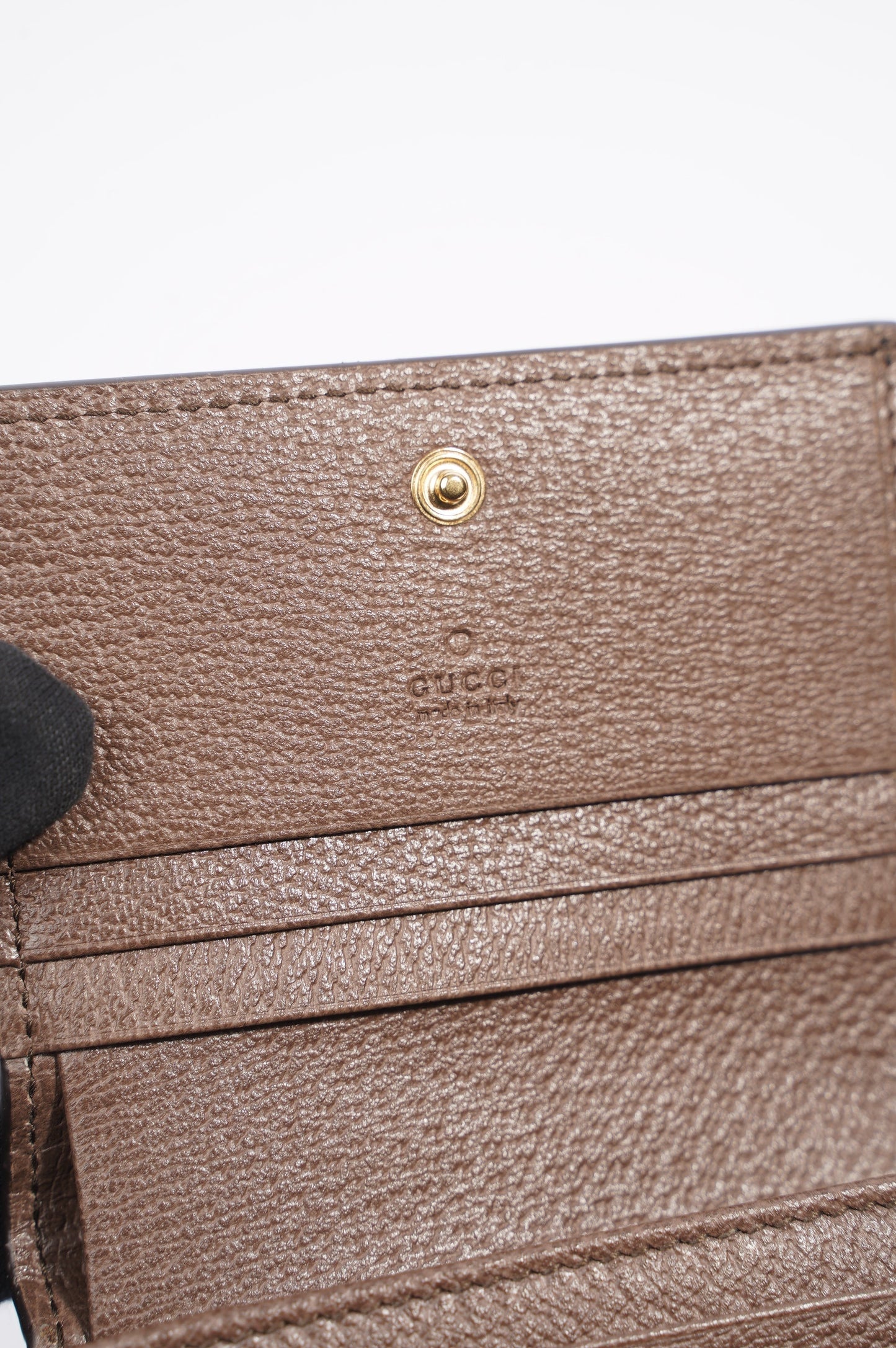 Gucci Ophidia Wallet Brown / Red / Green Coated Canvas