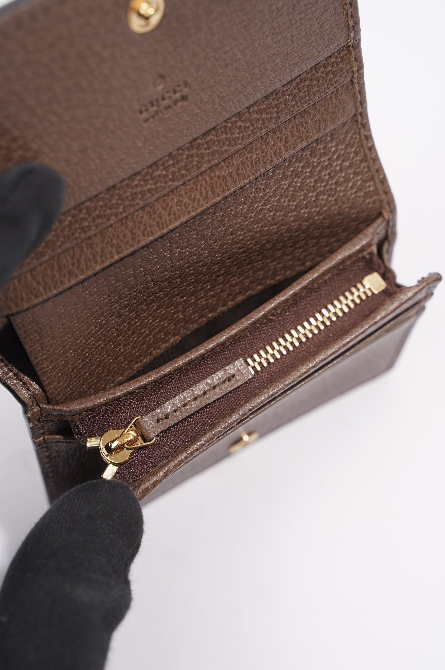 Gucci Ophidia Wallet Brown / Red / Green Coated Canvas