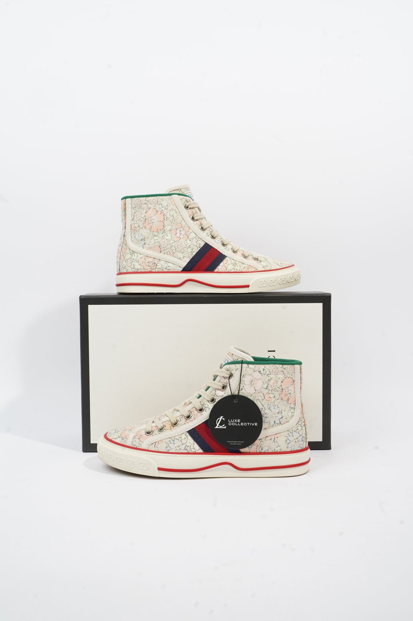 Gucci Tennis 1977 High Top Floral Print Canvas EU 35.5 UK 2.5