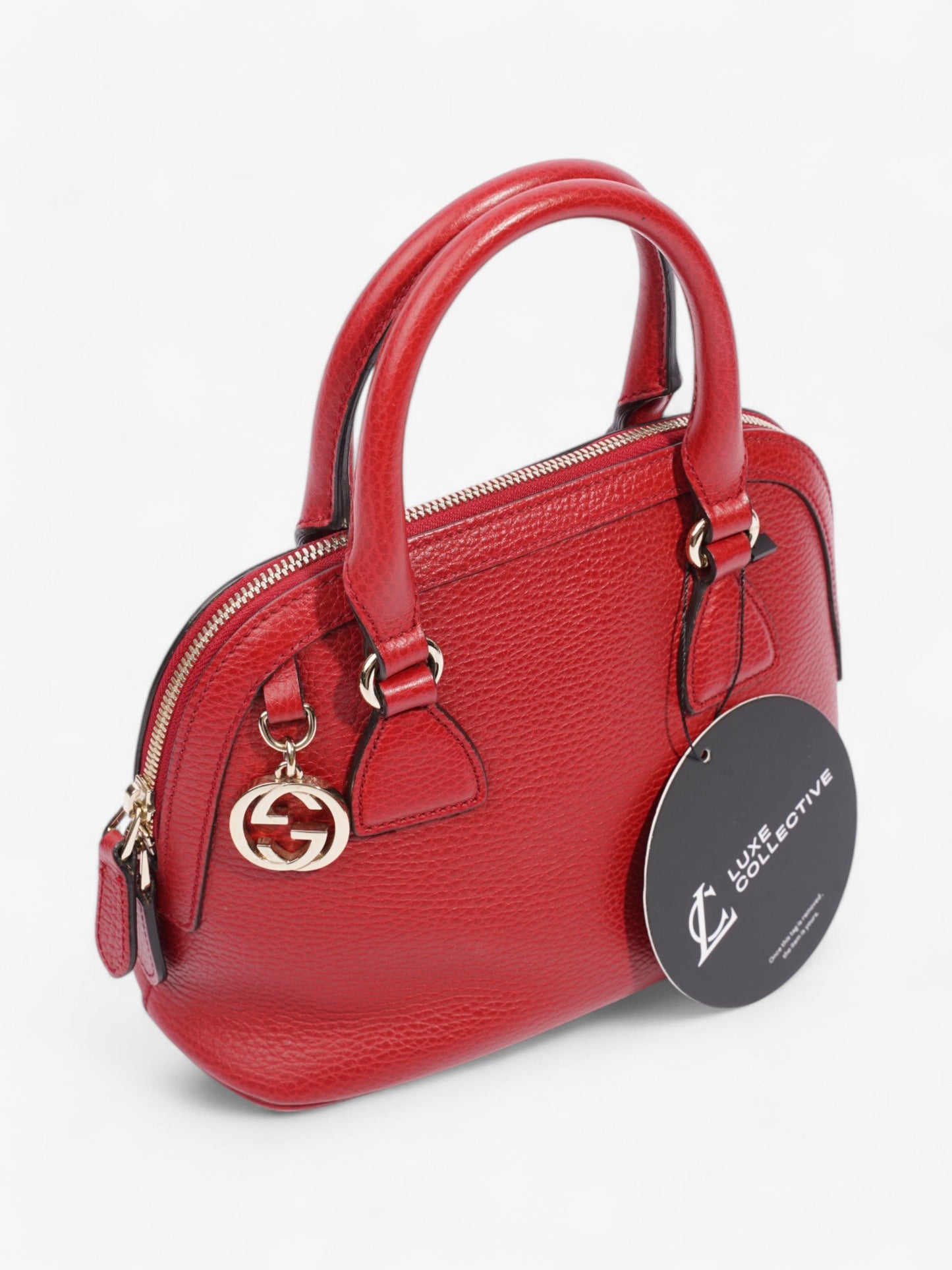 Gucci 2Way Handbag Red Leather
