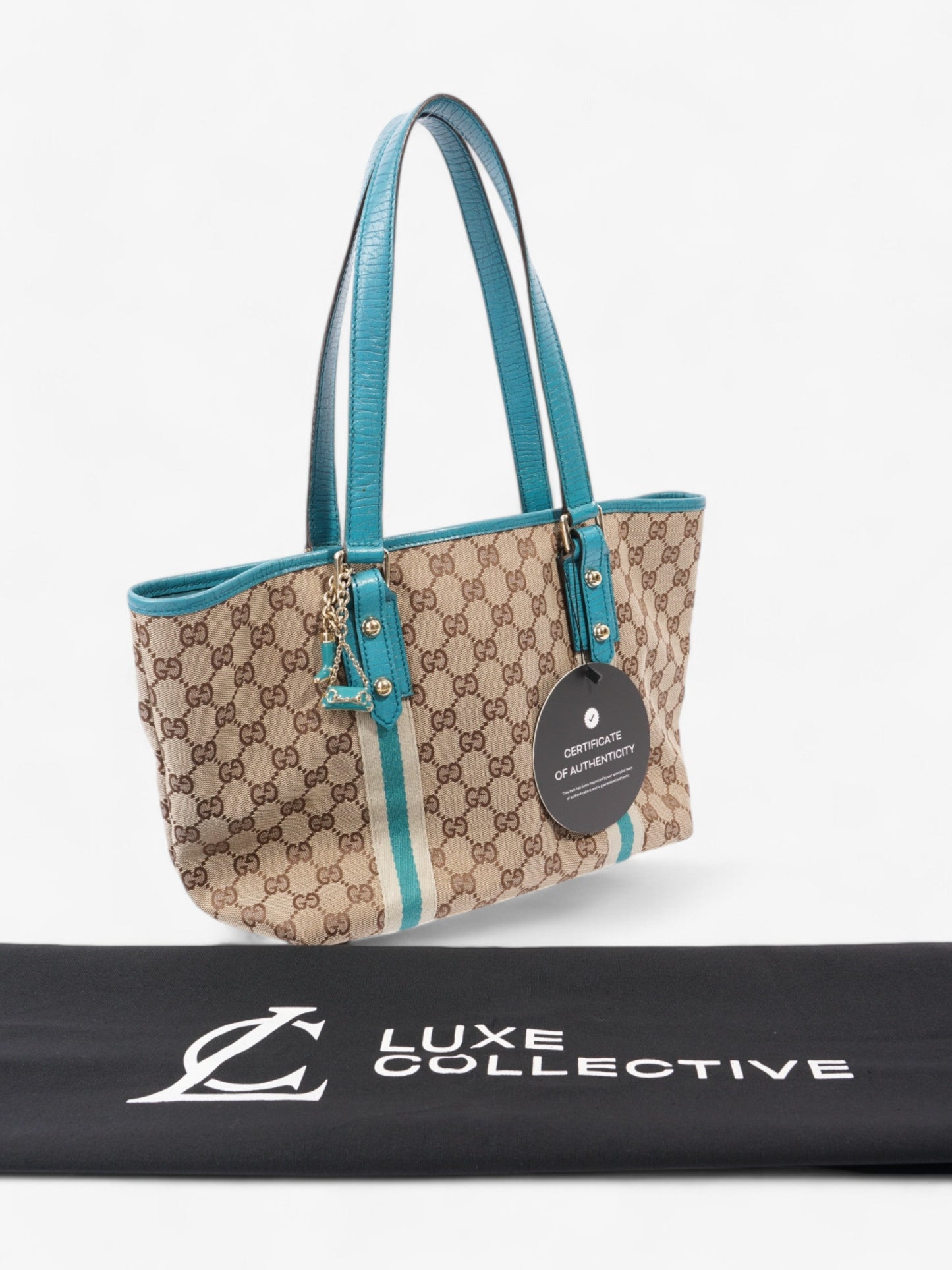 Gucci Jolicoeur Tote GG Supreme / Turquoise Canvas