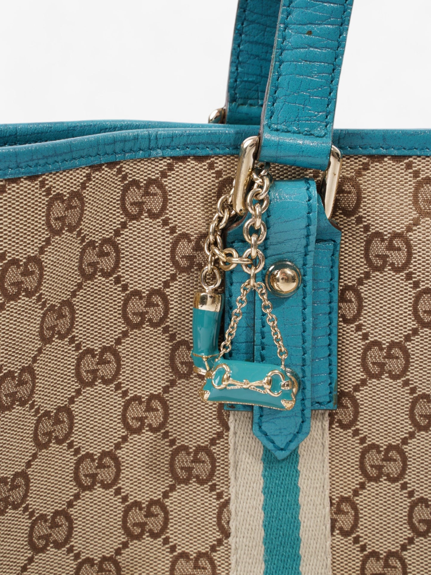Gucci Jolicoeur Tote GG Supreme / Turquoise Canvas