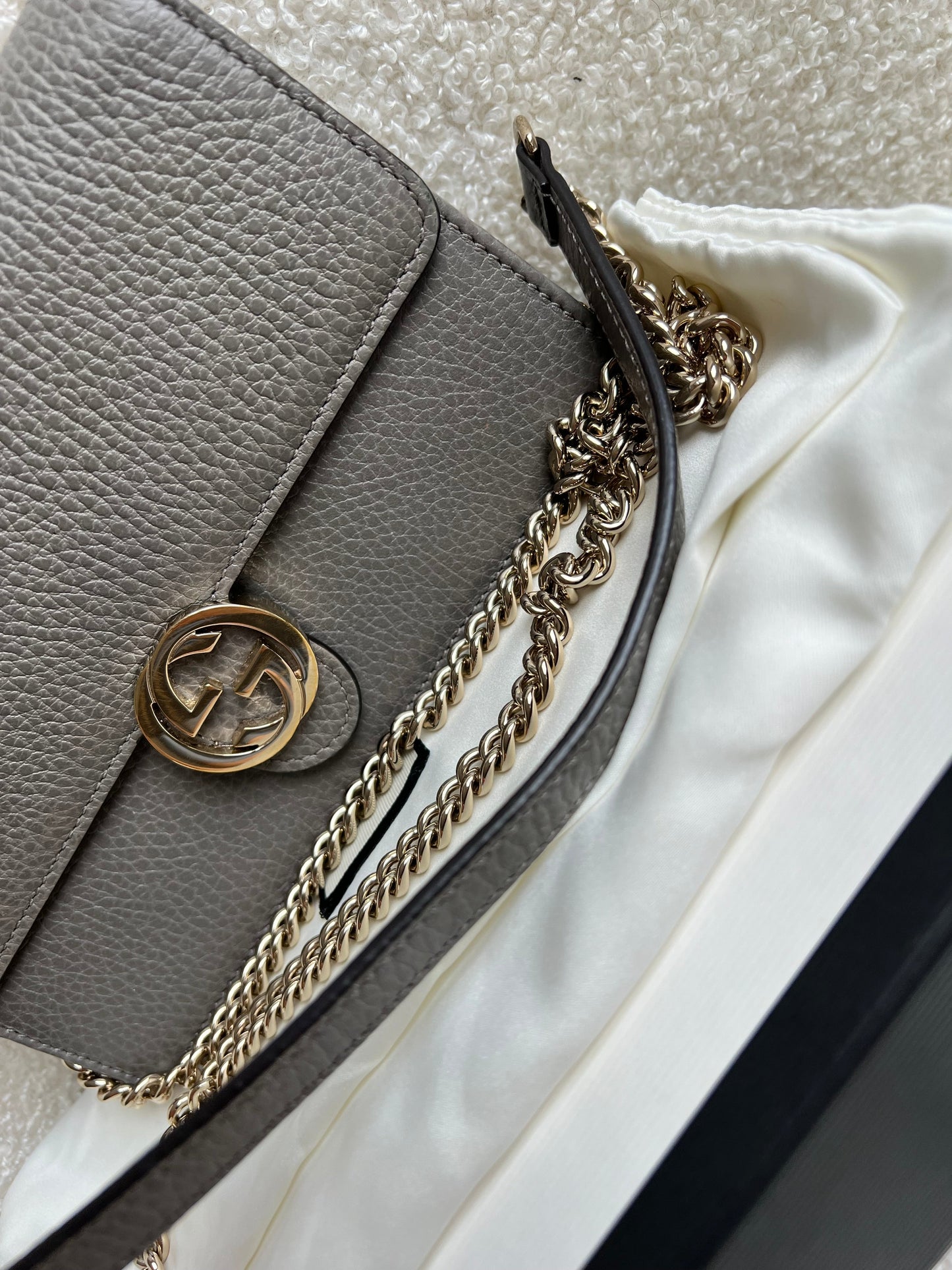 Gucci Dollar Grey Interlocking Chain Wallet