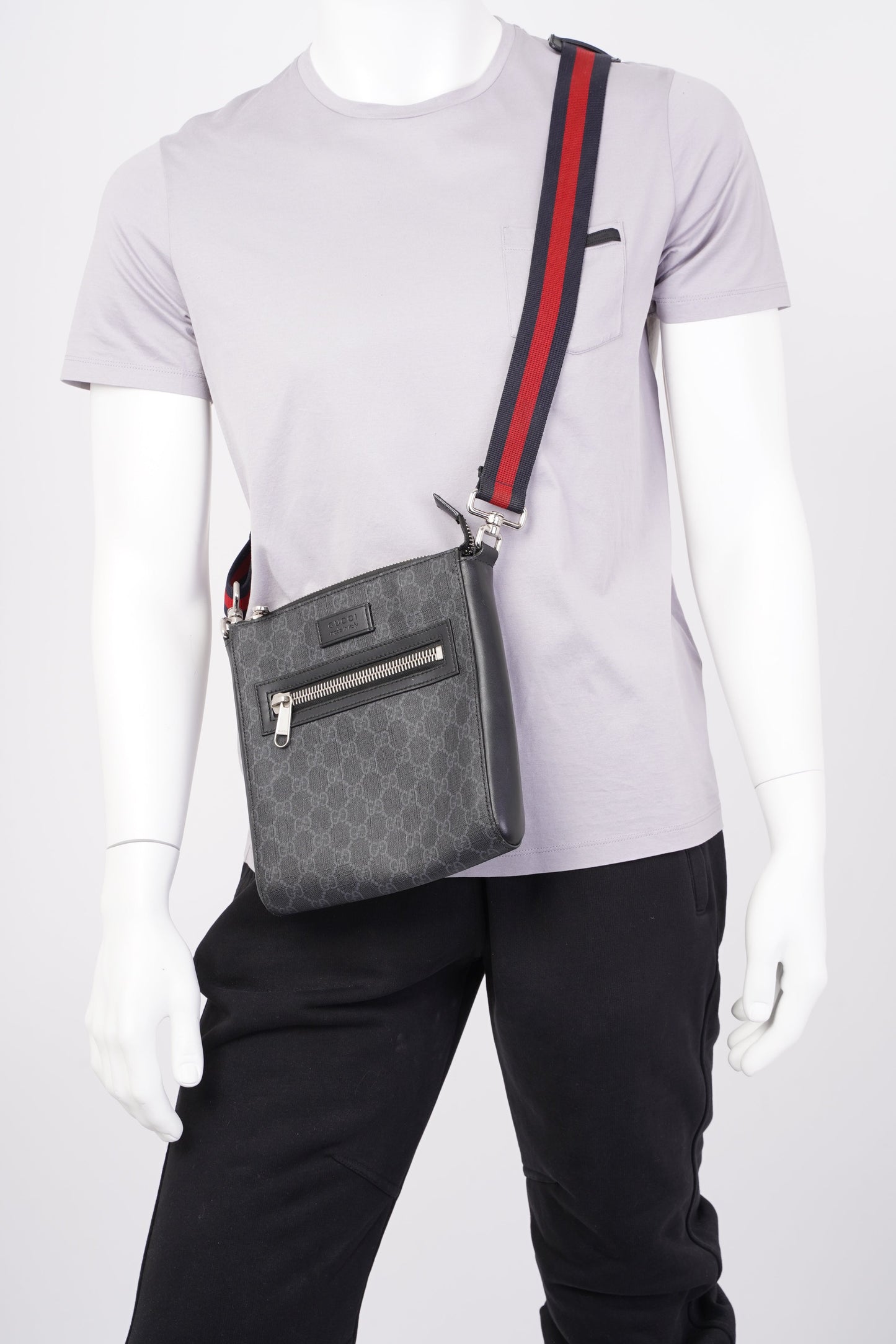 Gucci Small Messenger Black GG Supreme Coated Canvas