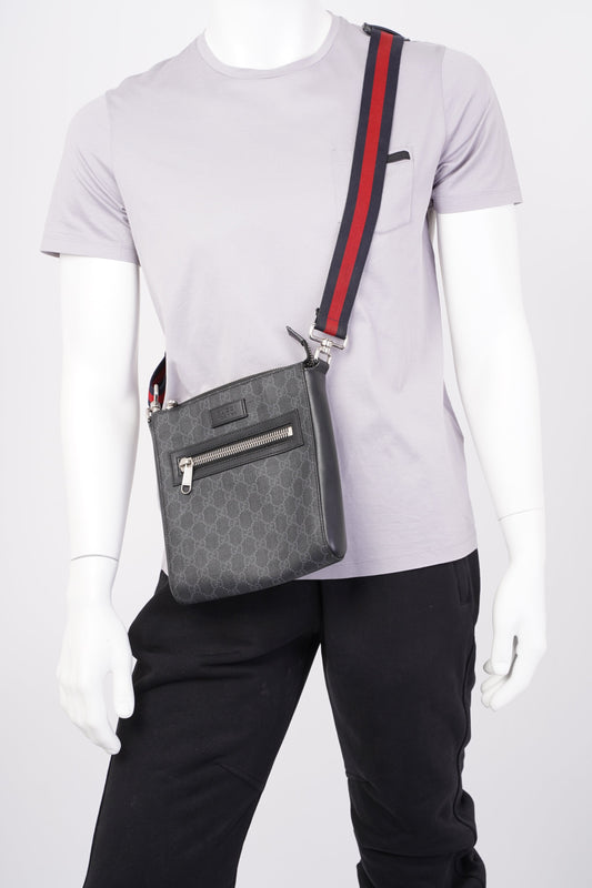 Gucci Small Messenger Black GG Supreme Coated Canvas