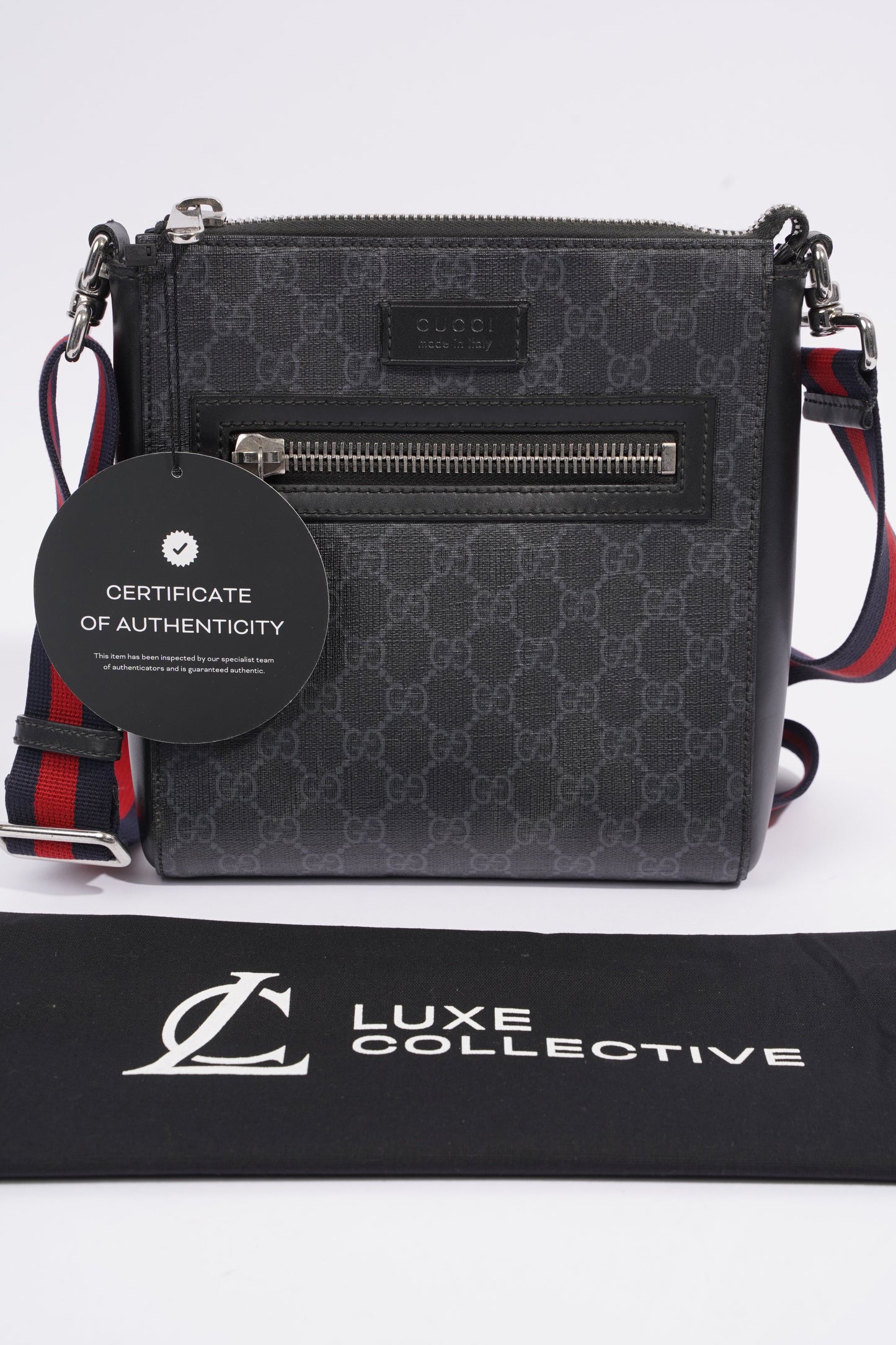 Gucci Small Messenger Black GG Supreme Coated Canvas