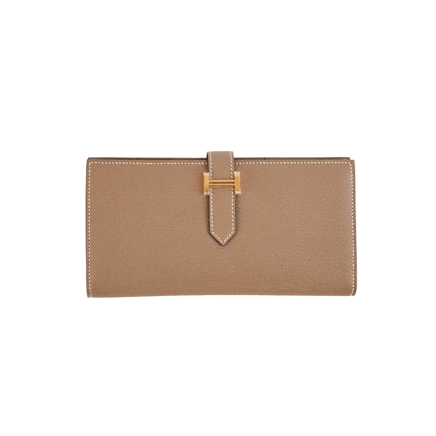 Hermes P-Feuille Bearn Wallet Etoupe