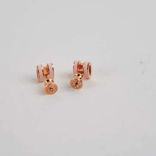 Hermes Mini Pop H Earring Rose Dragee